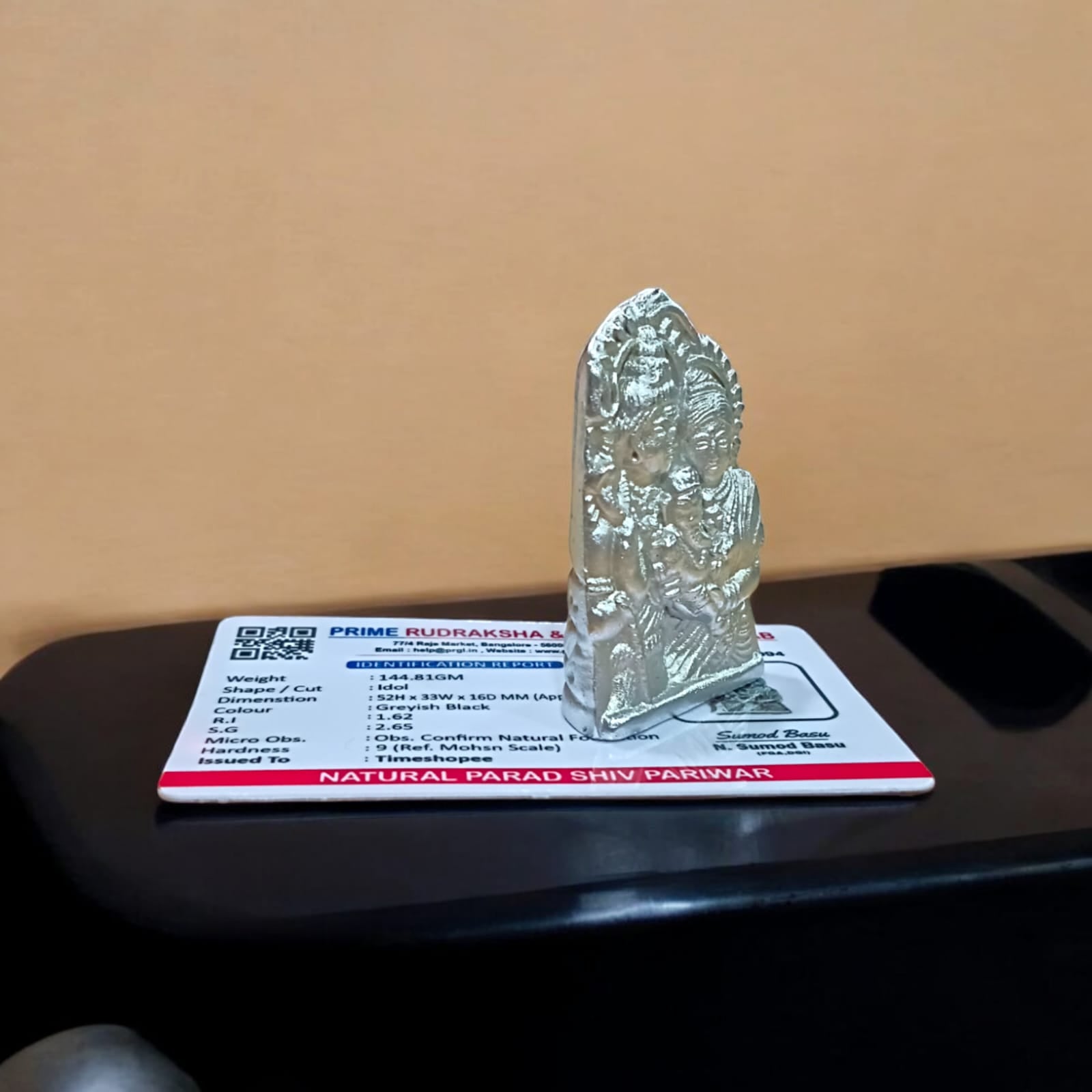 Parad Shiv Pariwar - 100% Genuine Mercury Family of Lord Shiva, Lab Certified, from Timeshopee. A sacred set of Lord Shiva, Goddess Parvati, and Lord Ganesha crafted from pure mercury, symbolizing divine family blessings and protection.