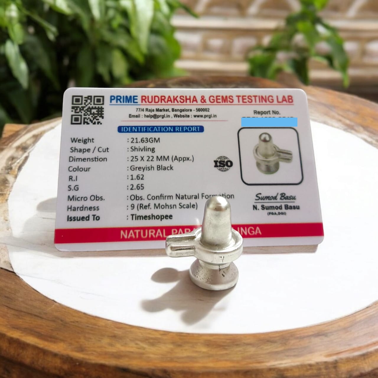 Parad Shivling - Parad Lingam, 22gm Lab Certified, from Timeshopee. A sacred mercury Shivling weighing 22gm, representing the energy of Lord Shiva for spiritual growth, protection, and peace