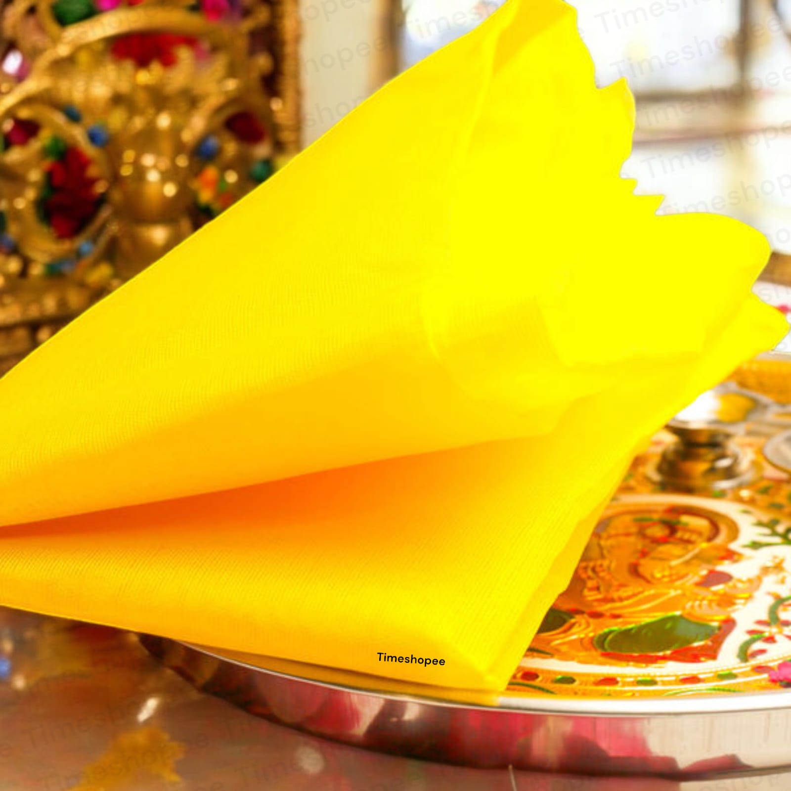 Peela Kapda, Yellow Cloth for Pooja, 1.25 Meter Worship Cloth, perfect for religious ceremonies and offerings - Timeshopee