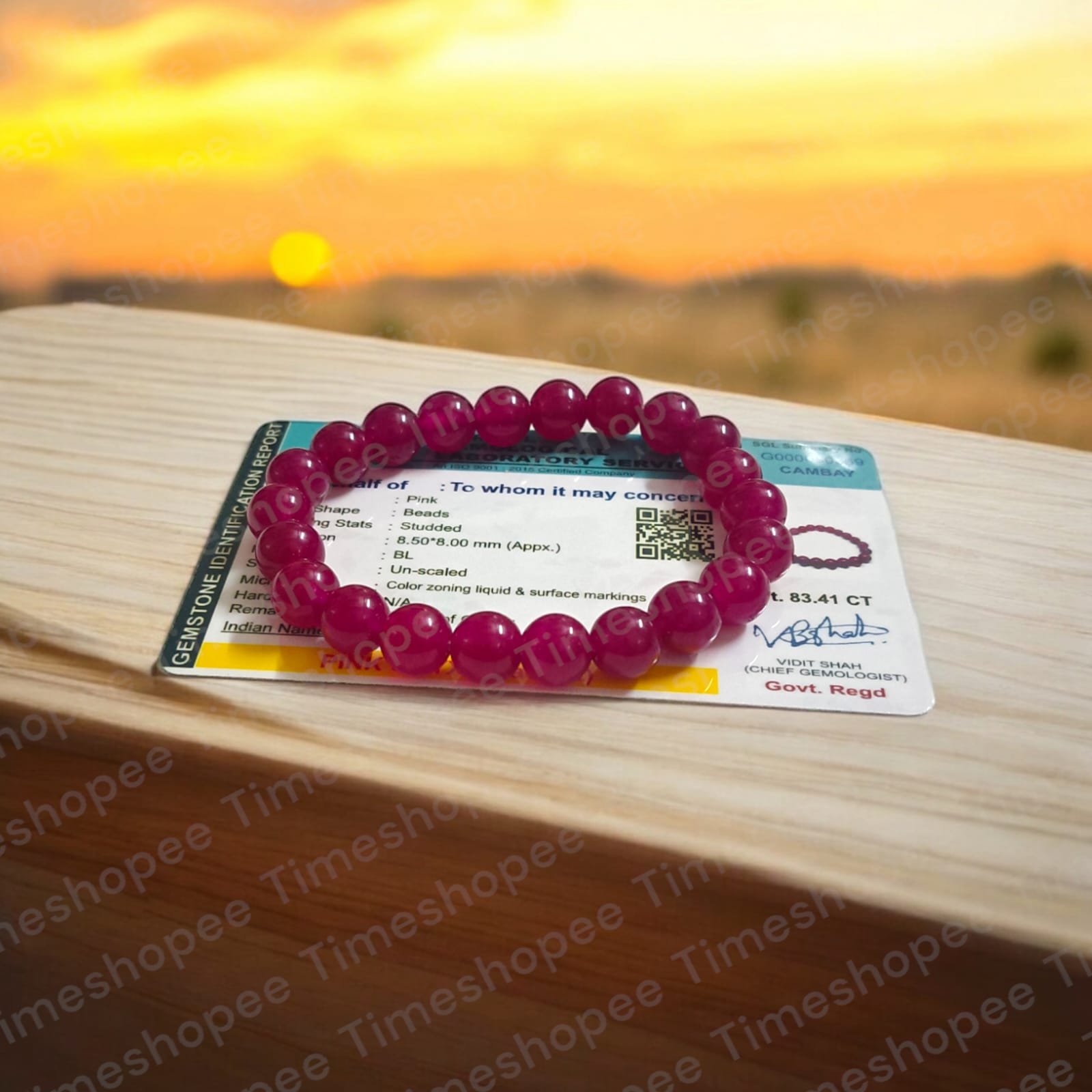 Pink ONYX Bracelet Stretchable | Elegant Pink Stone Jewelry | Timeshopee