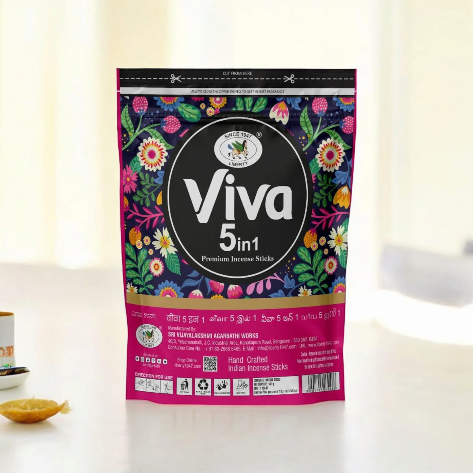 Premium Viva 5 in One Incense Sticks in Zipper Pouch