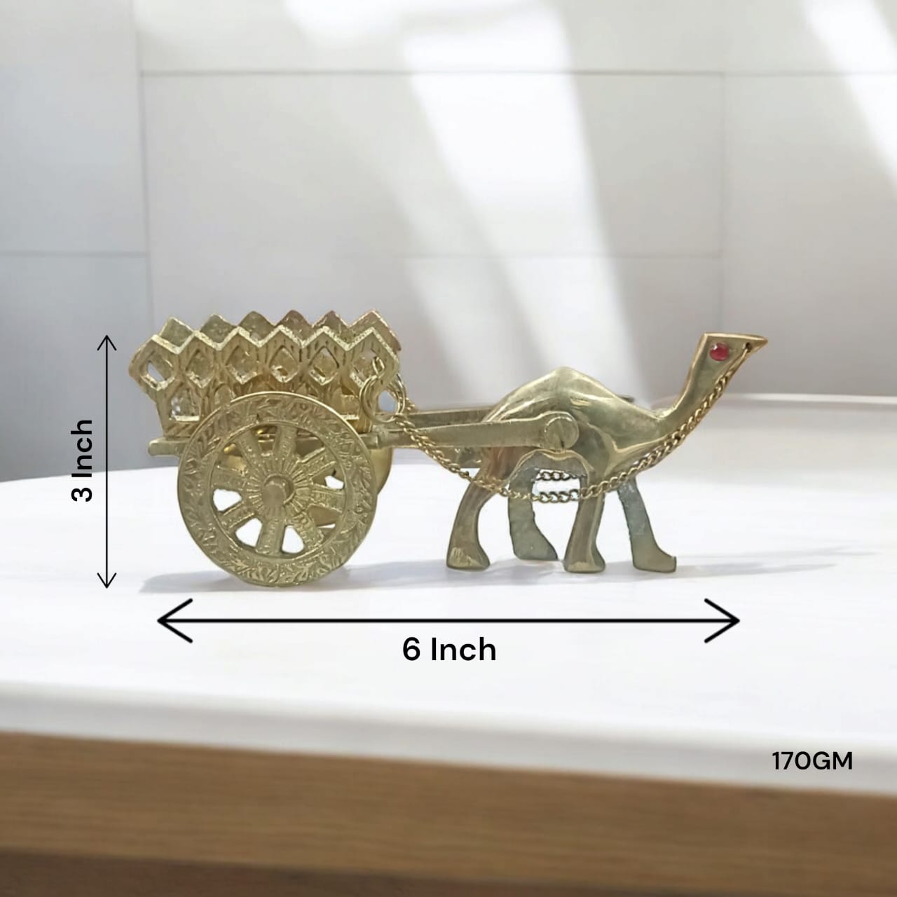 Pure Brass Camel Handicraft, gold-colored decorative piece, symbol of prosperity, 300 gm, Timeshopee.