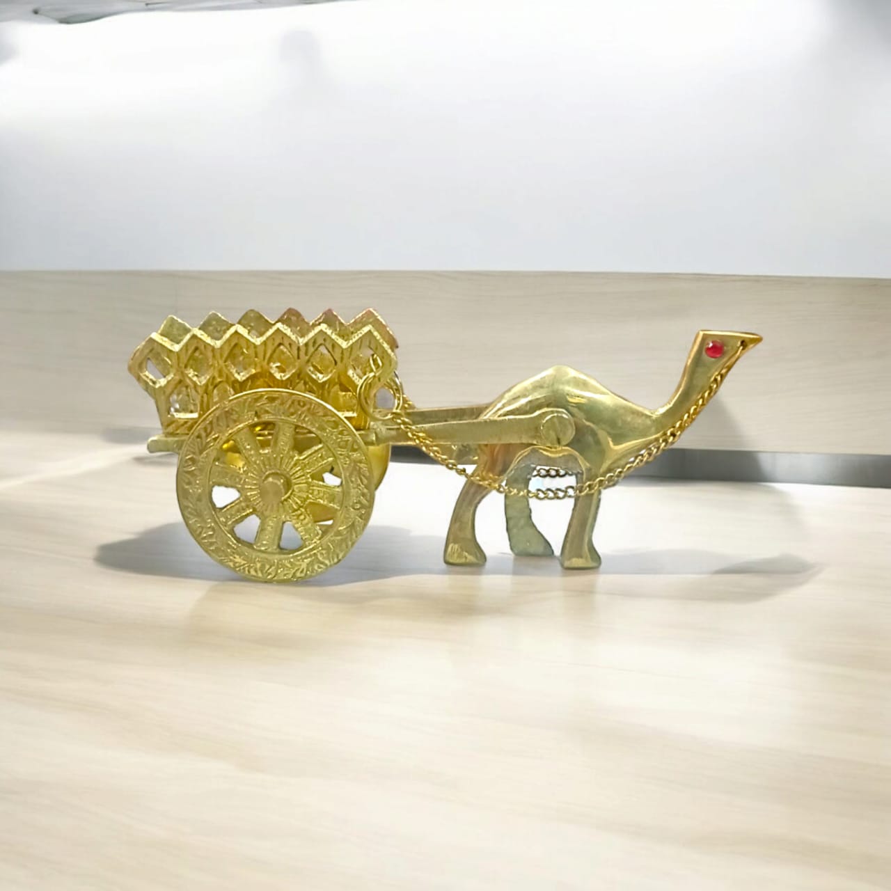 Pure Brass Camel Handicraft, gold-colored decorative piece, symbol of prosperity, 300 gm, Timeshopee.