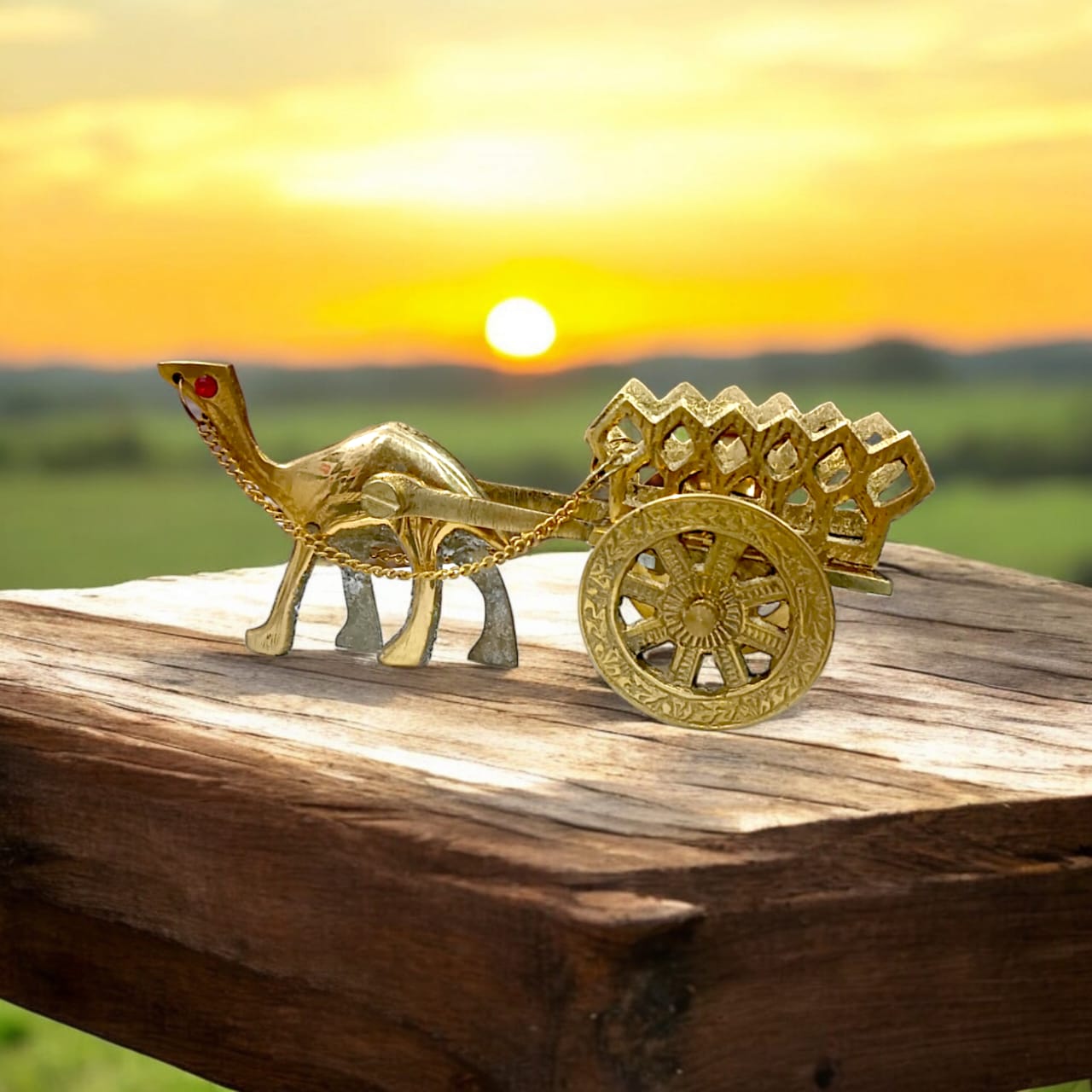 Pure Brass Camel Handicraft, gold-colored decorative piece, symbol of prosperity, 300 gm, Timeshopee.
