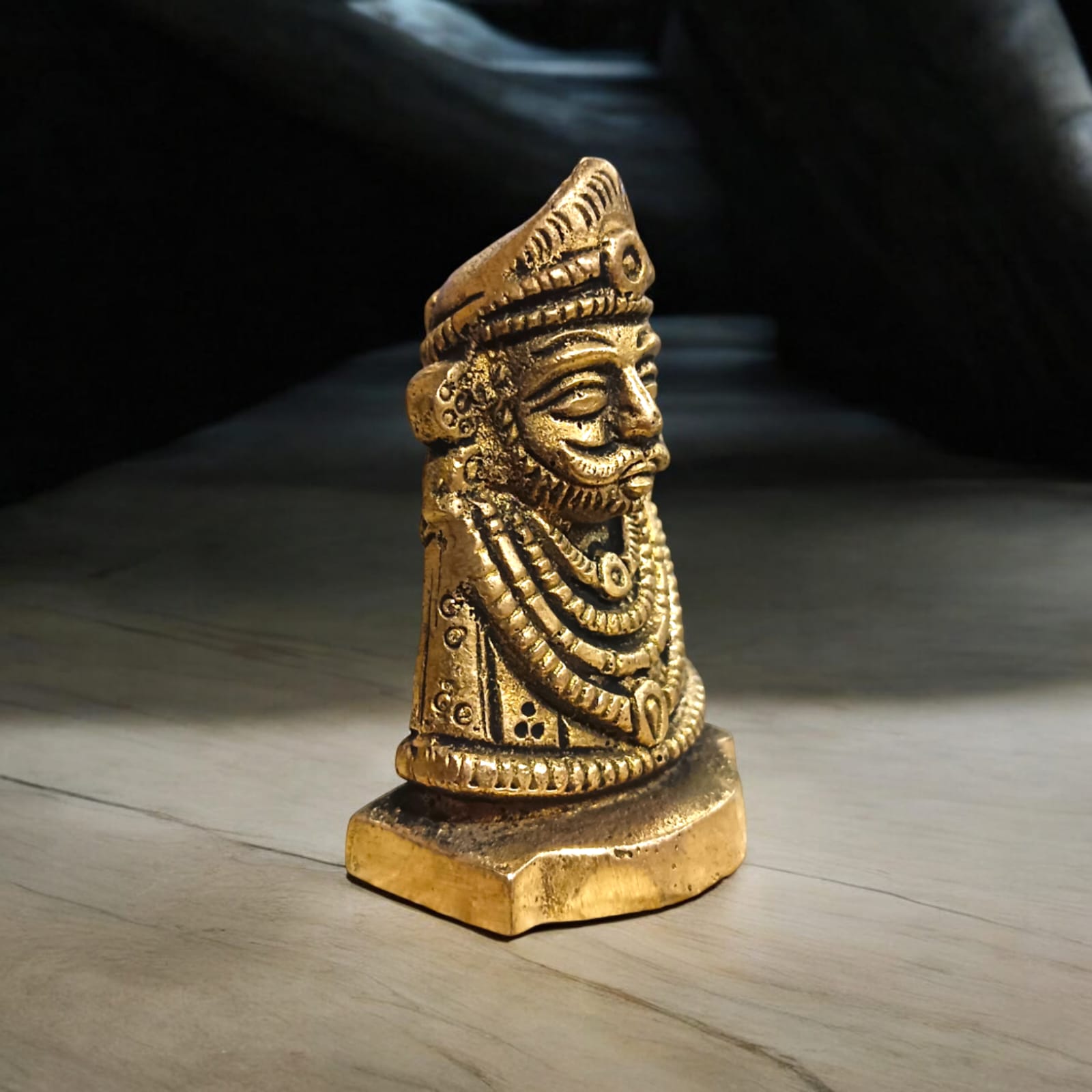 Pure Brass Khatu Shyam Idol with intricate craftsmanship