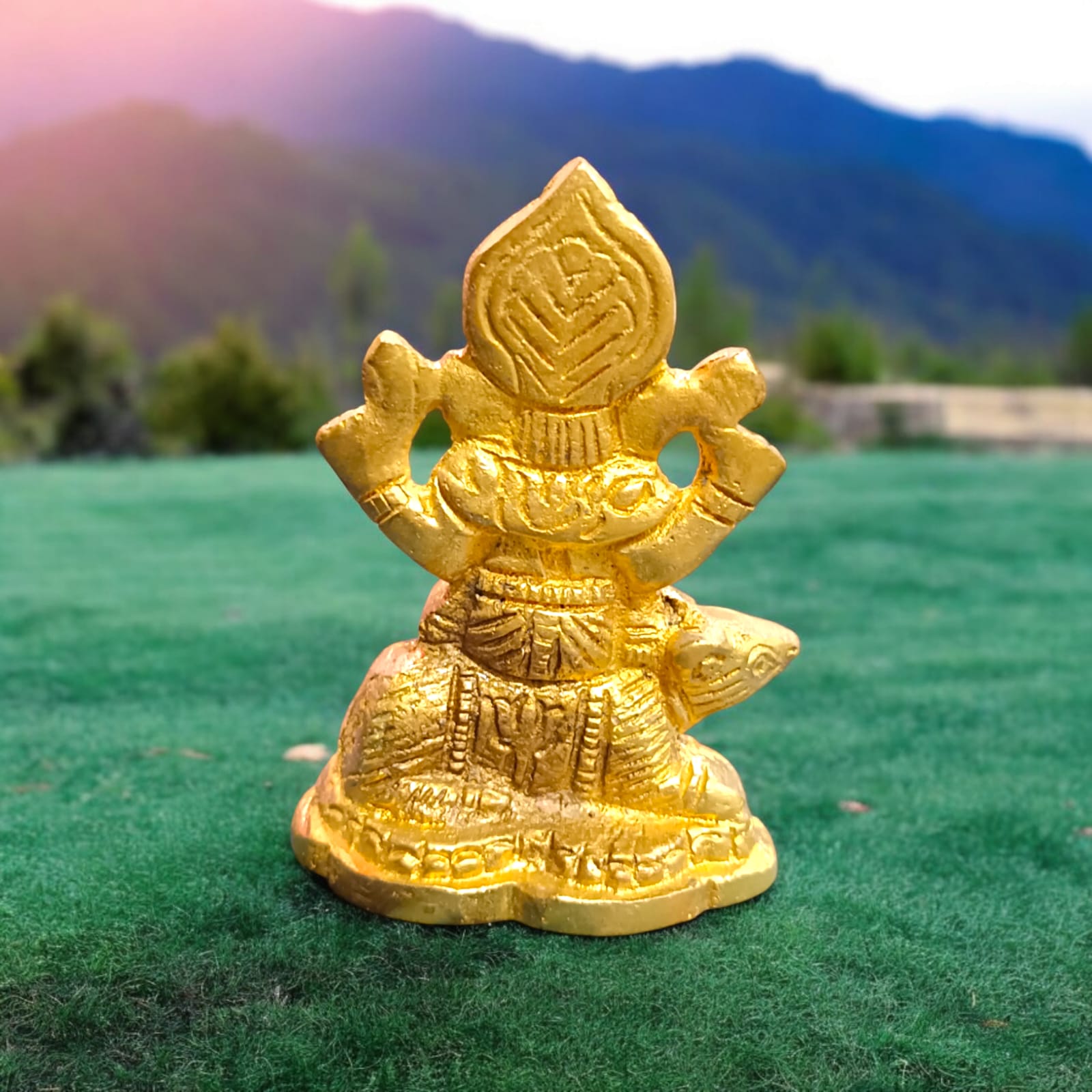 Pure brass Ganpati Bappa idol with intricate craftsmanship from Timeshopee