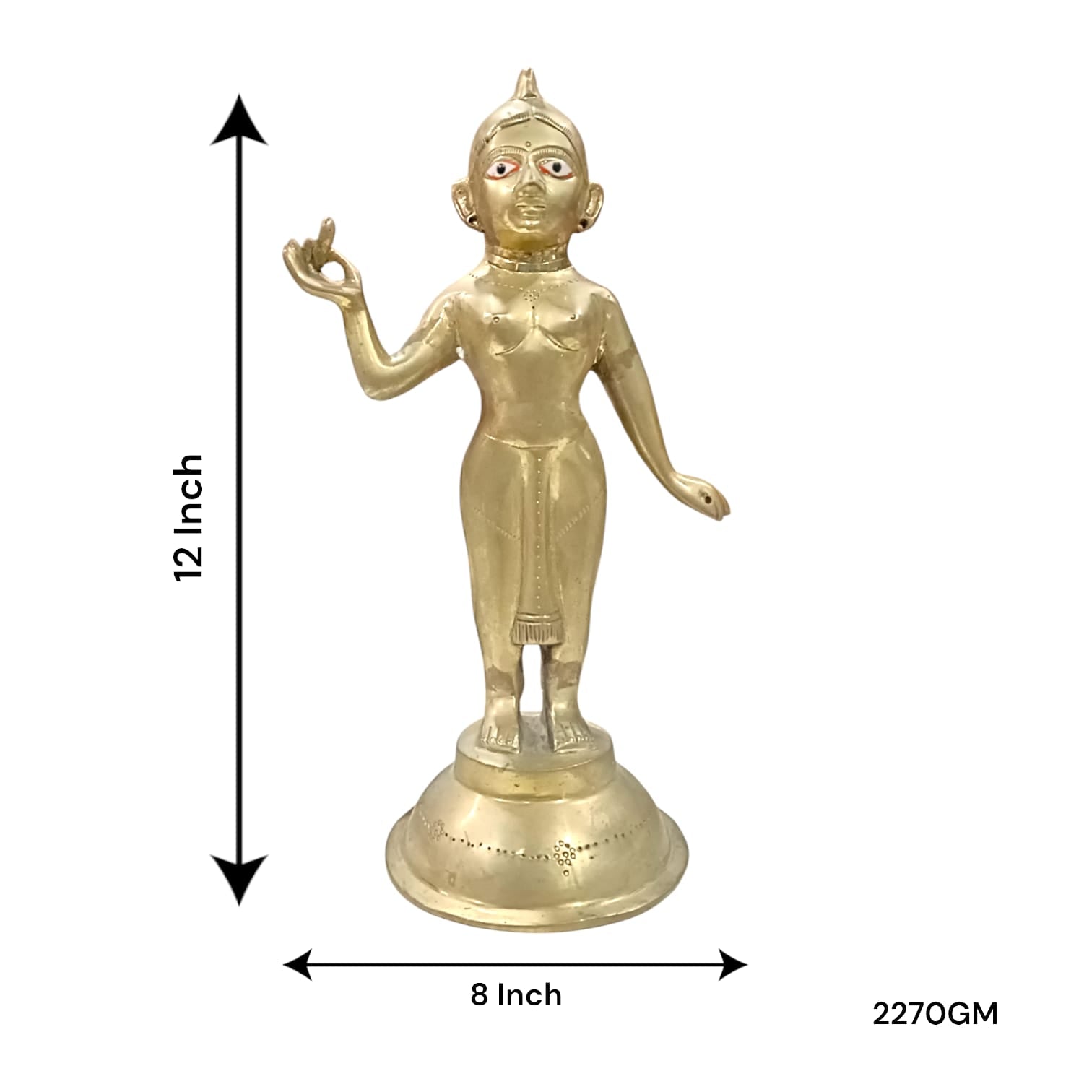 Radha Rani Brass Idol, 100% purity, 31 cm x 13 cm, 2280 gm, available at Timeshopee.