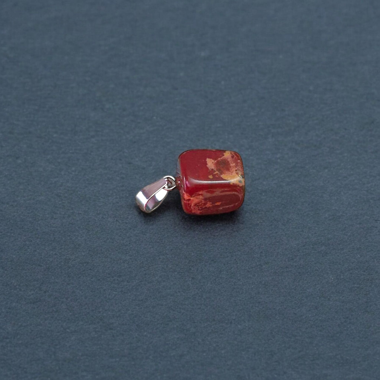 Rainbow Red Jasper Pendant with Free Silver-Plated Chain - Timeshopee