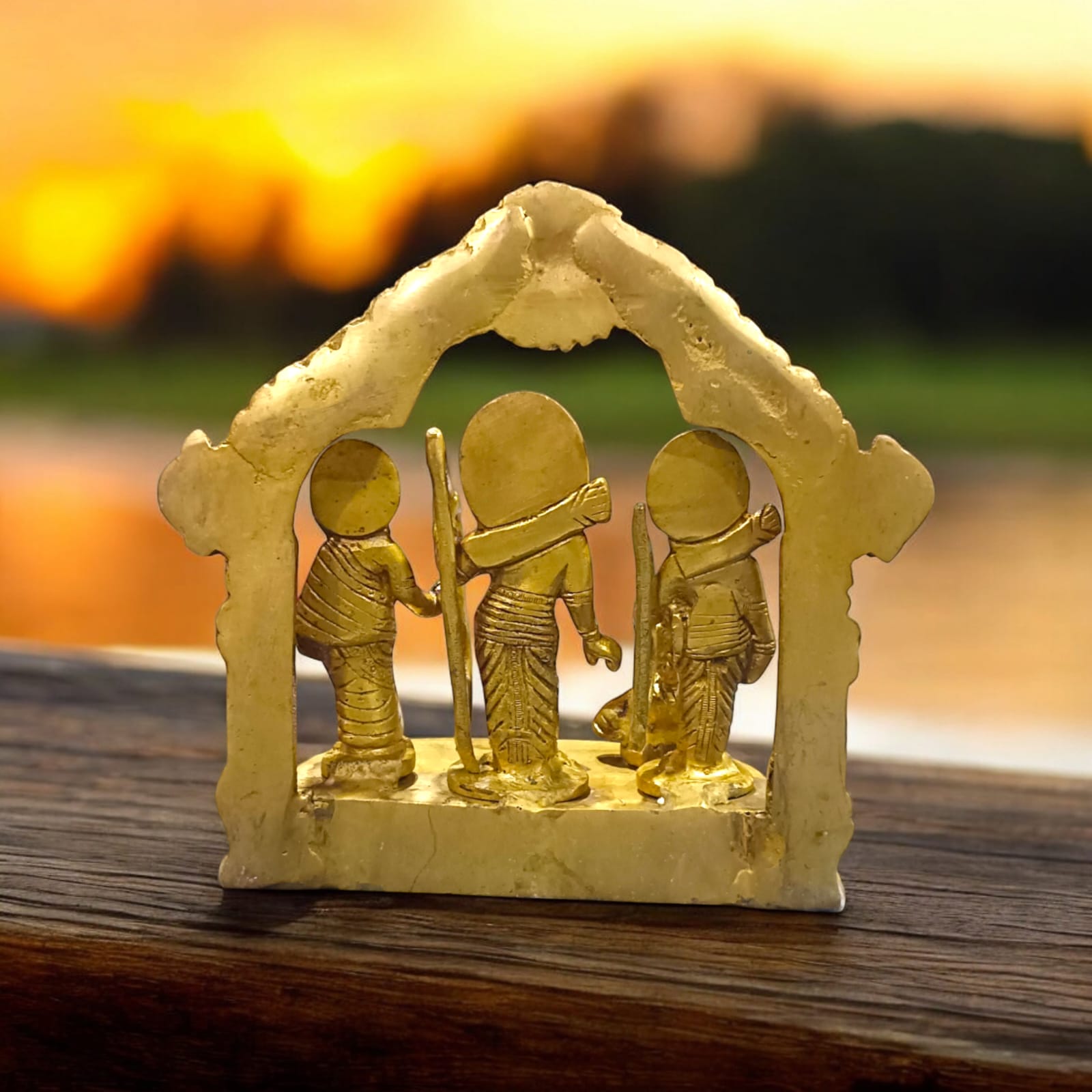 Ram Darbar in Brass featuring Lord Ram, Laxman, Sita, and Hanuman Ji by Timeshopee