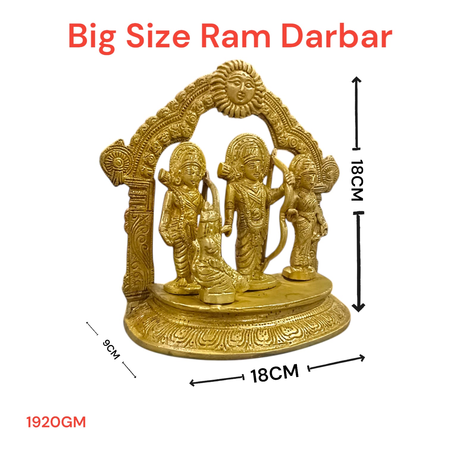 Ram Darbar in Brass featuring Lord Ram, Laxman, Sita, and Hanuman Ji by Timeshopee