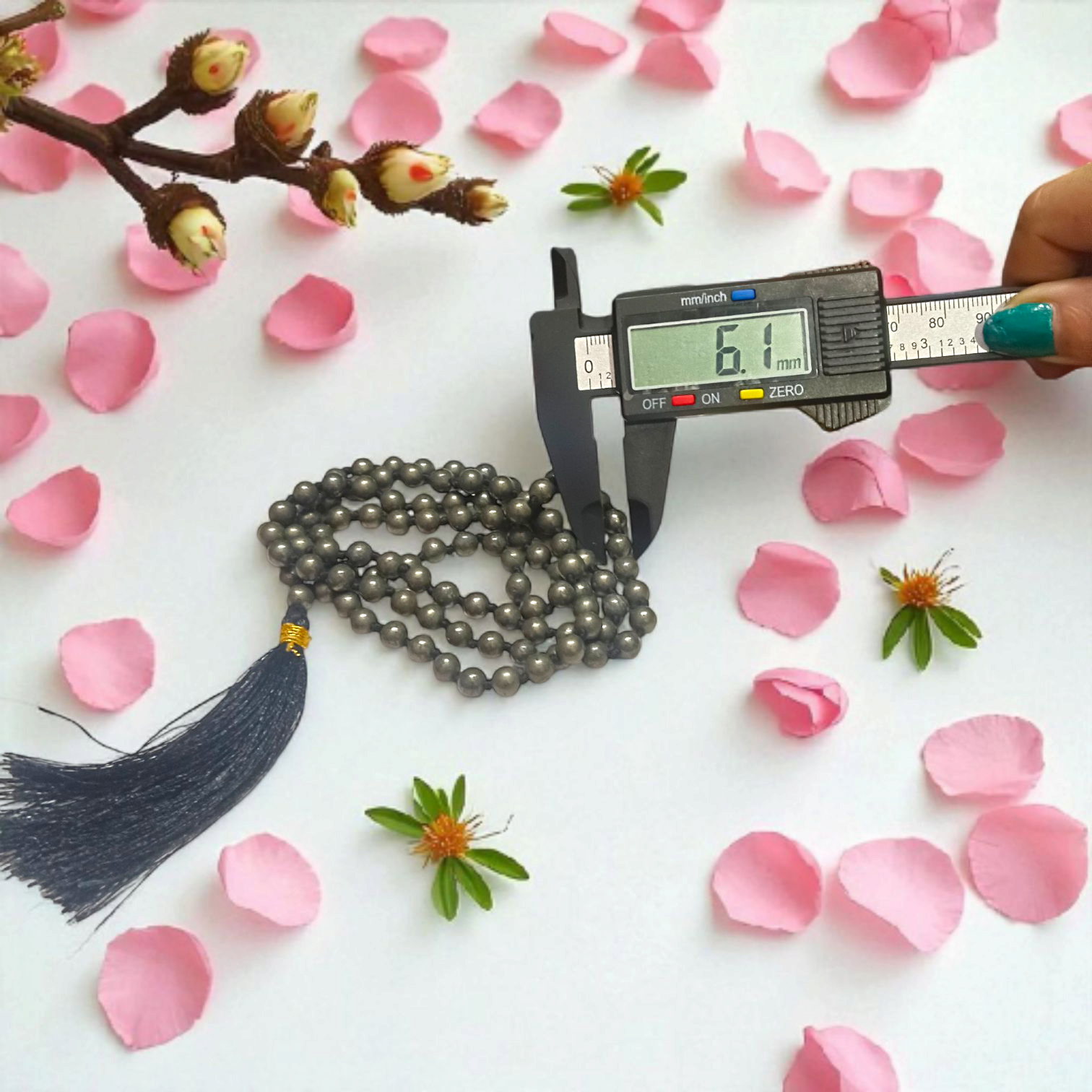 Raw Pyrite Mala 5-6MM – Natural Pyrite Beads for Abundance & Protection | Lab Certified - Timeshopee