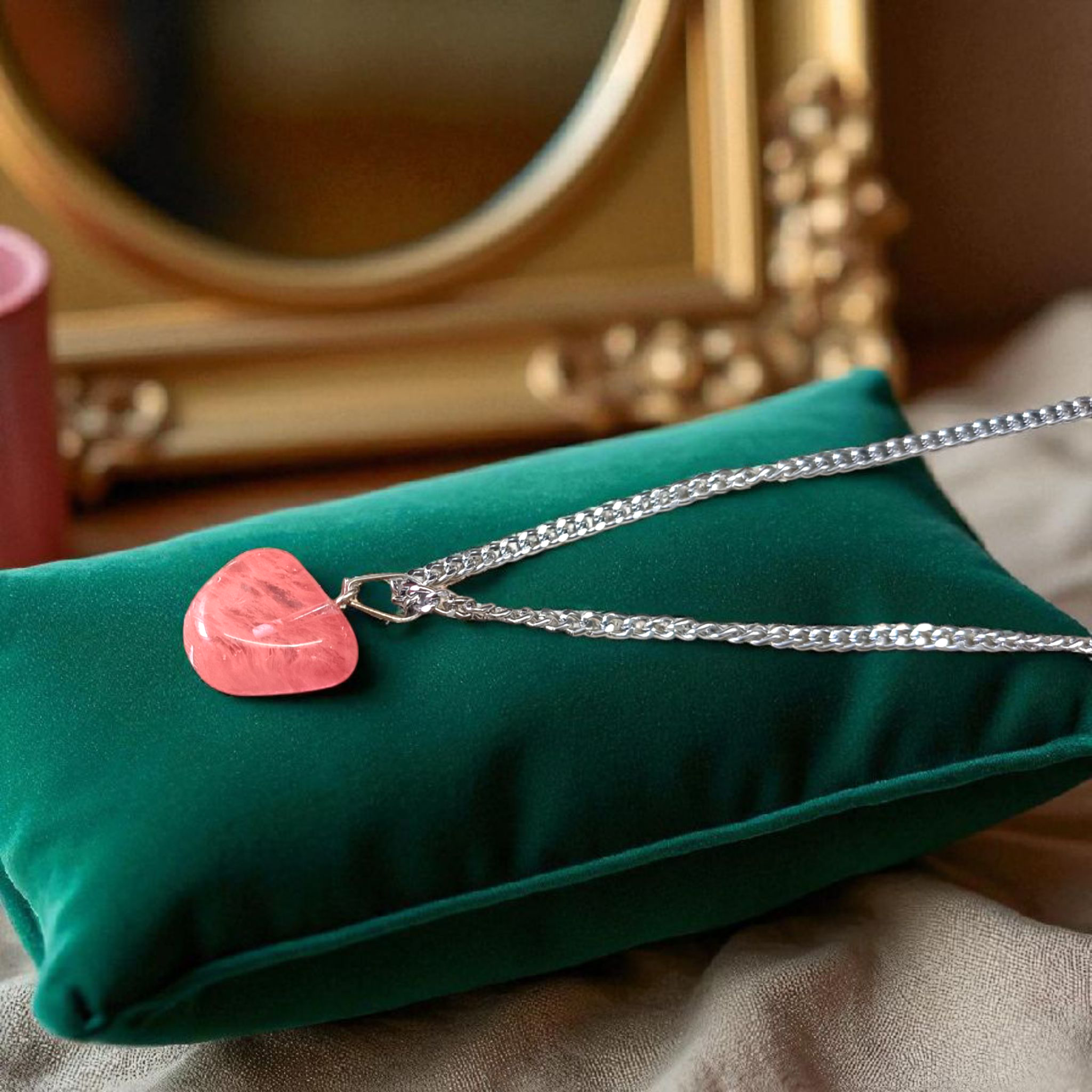 Rose Quartz Pendant | Tumble Stone | Lab Certified | Timeshopee