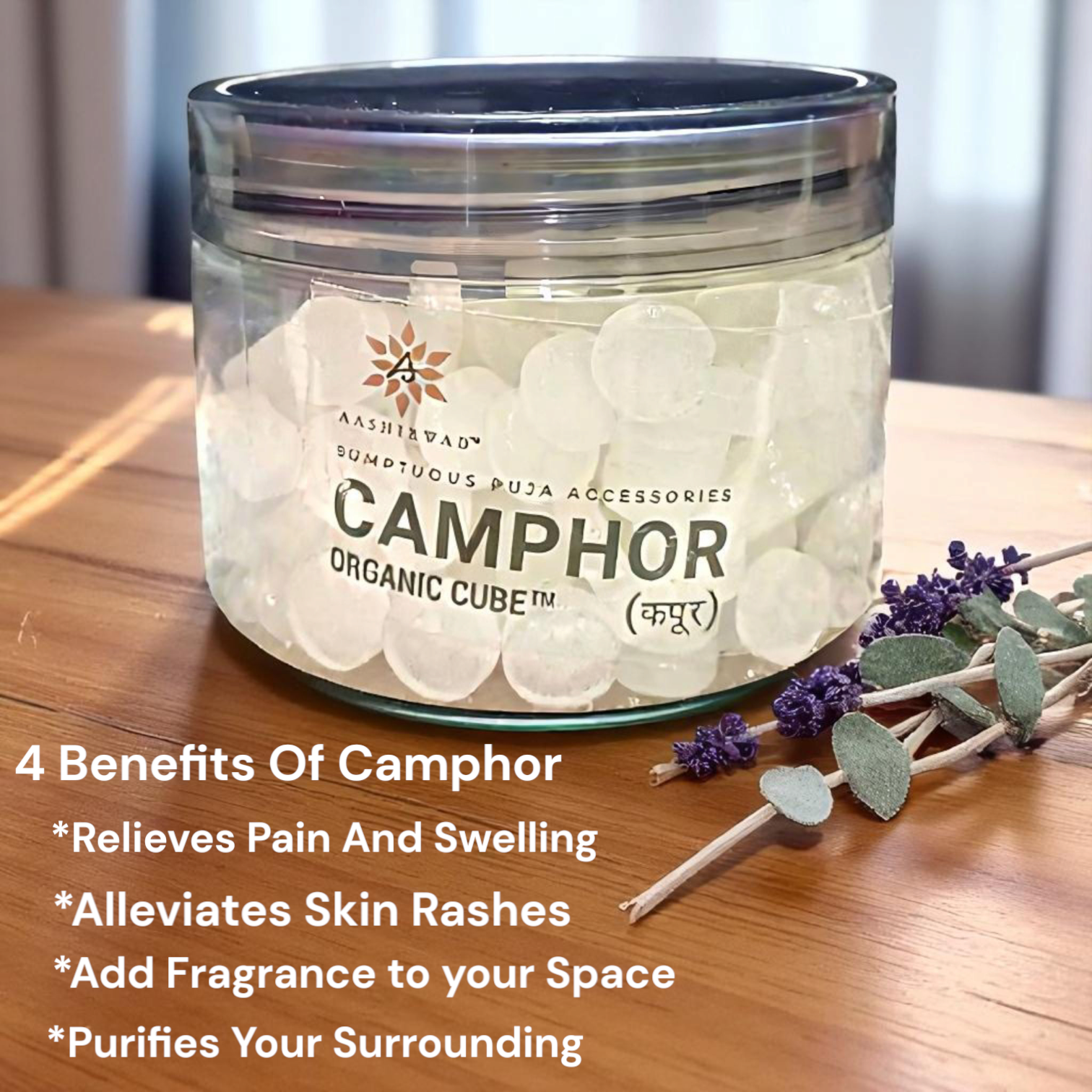 Sacred Camphor Tablets for Aarti, Pure Kapoor for Spiritual Use – 100g Jar – Timeshopee