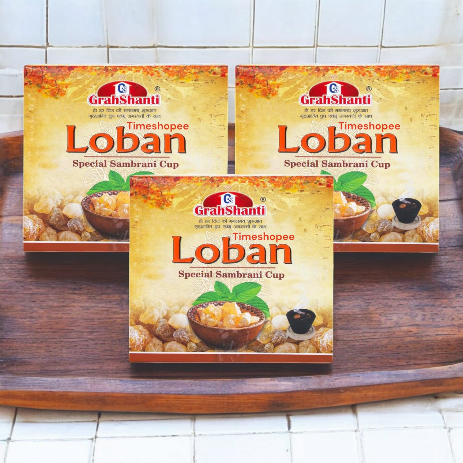 Set of 12 Loban Dhoop Cups, 100% organic and natural, ideal for spiritual and meditation practices, available at Timeshopee.