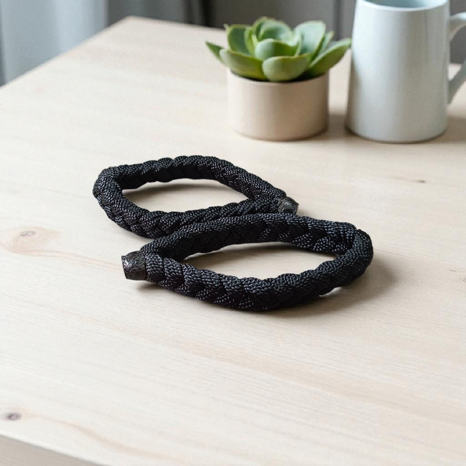 Set of 2 Handmade Black Dhaga Bracelets – adjustable evil eye protection thread for rituals and daily wear