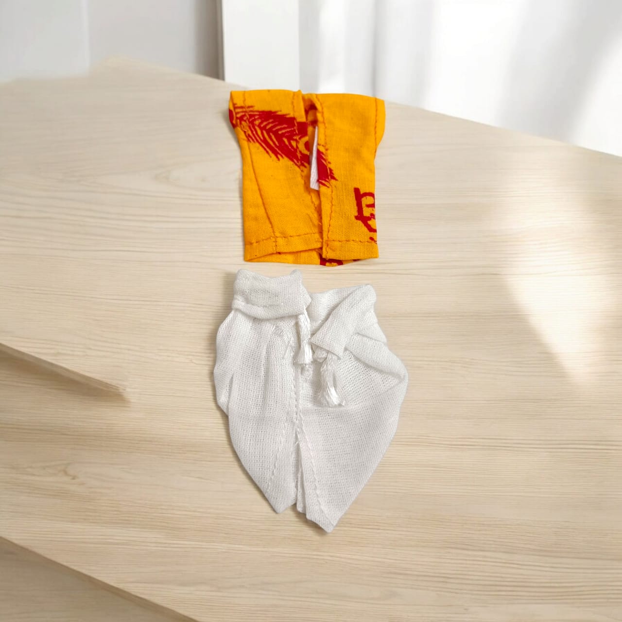 Set of 2 cotton dhoti kurta outfits for Laddu Gopal, traditional Indian-style attire ideal for summer, perfect for Bal Gopal sizes 0-2.