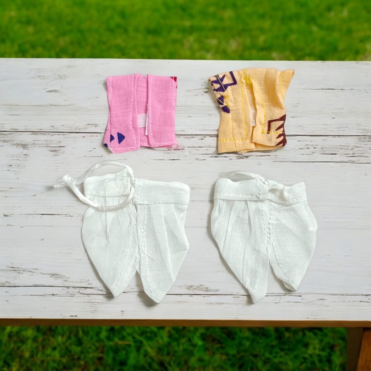 Set of 2 cotton dhoti kurta outfits for Laddu Gopal, traditional Indian-style attire ideal for summer, perfect for Bal Gopal sizes 0-2.