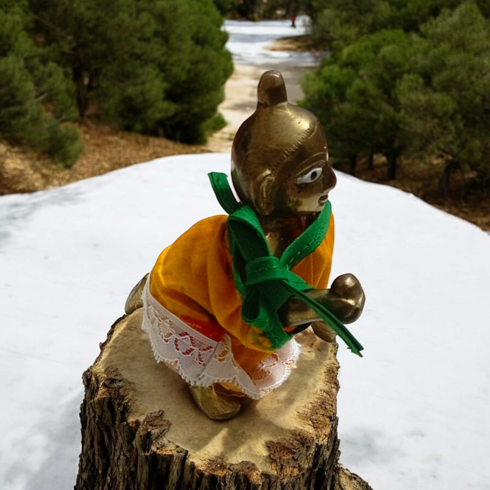 Set of 3 multi-color jhabla summer dresses for Laddu Gopal 5-6 No., comfortable night dress for Bal Gopal idols.