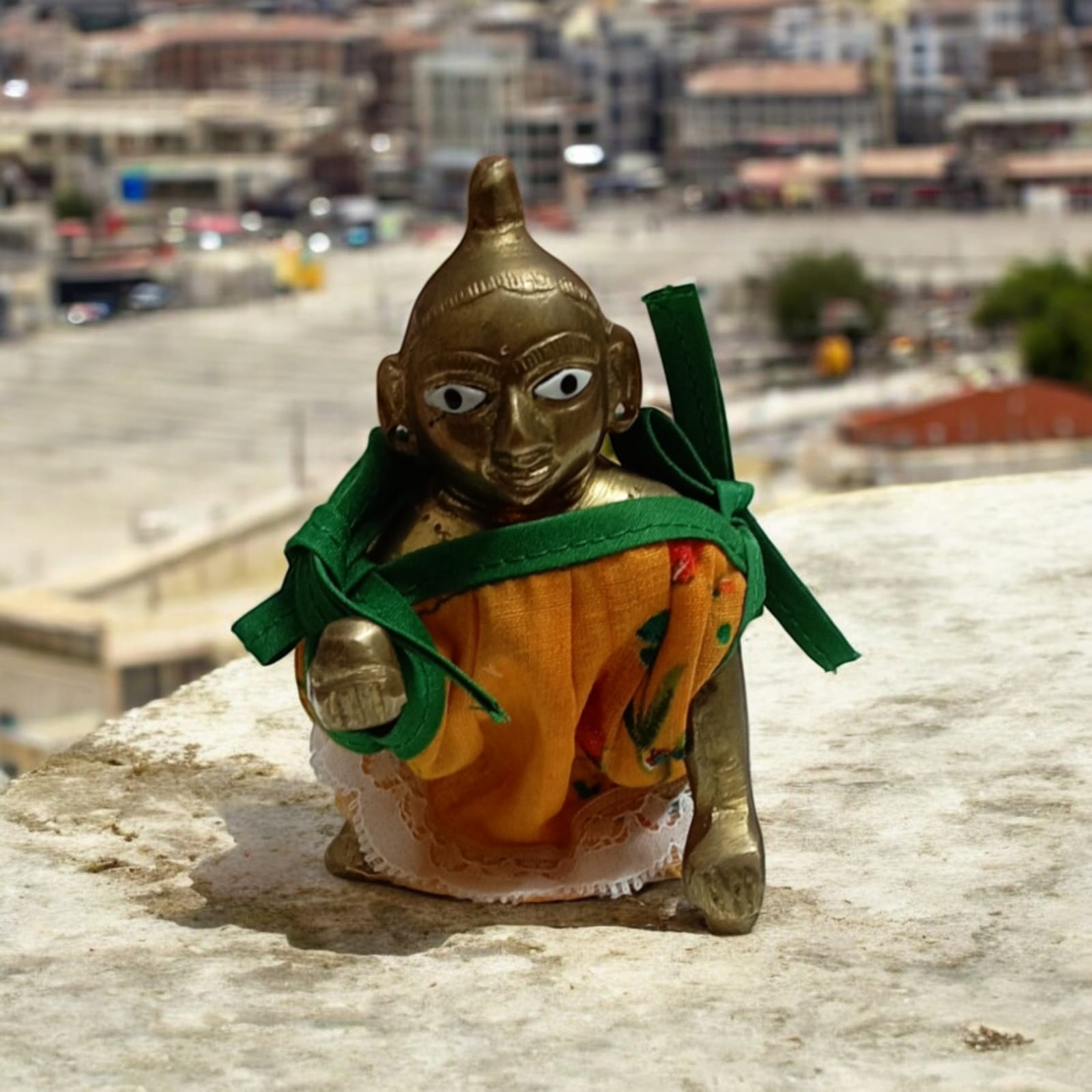 Set of 3 multi-color jhabla summer dresses for Laddu Gopal 5-6 No., comfortable night dress for Bal Gopal idols.