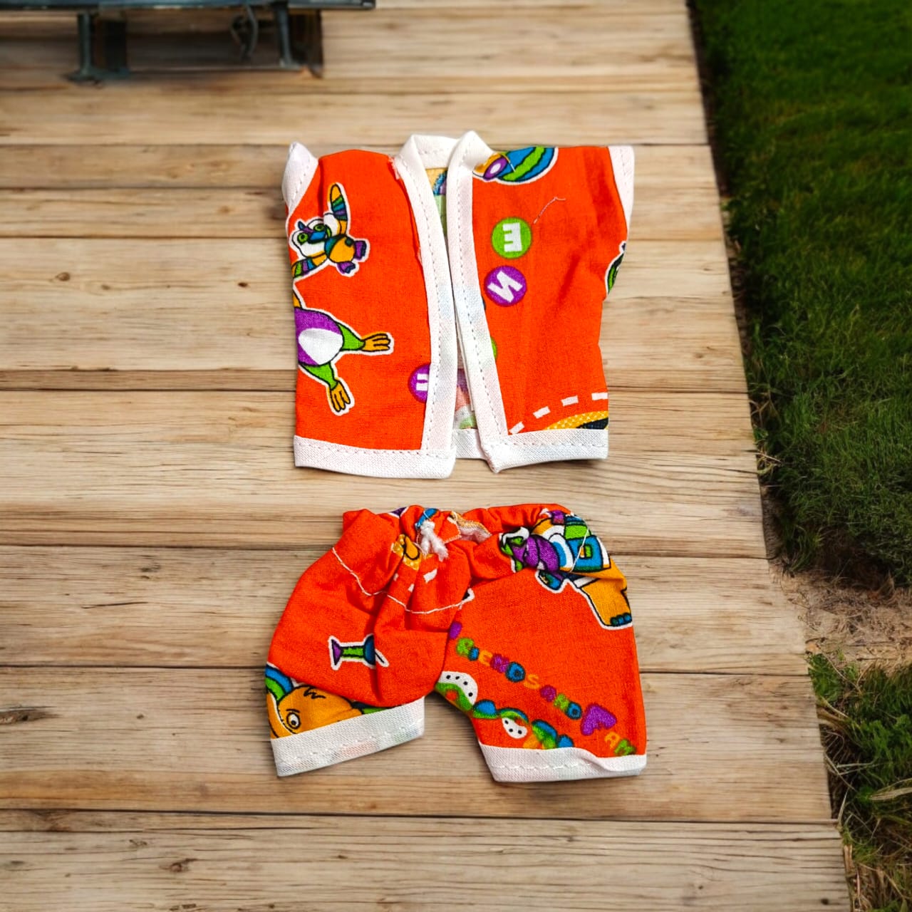 Set of 3 soft cotton night suits for Laddu Gopal, featuring Western designer patterns, perfect for Bal Gopal sizes 0-2.