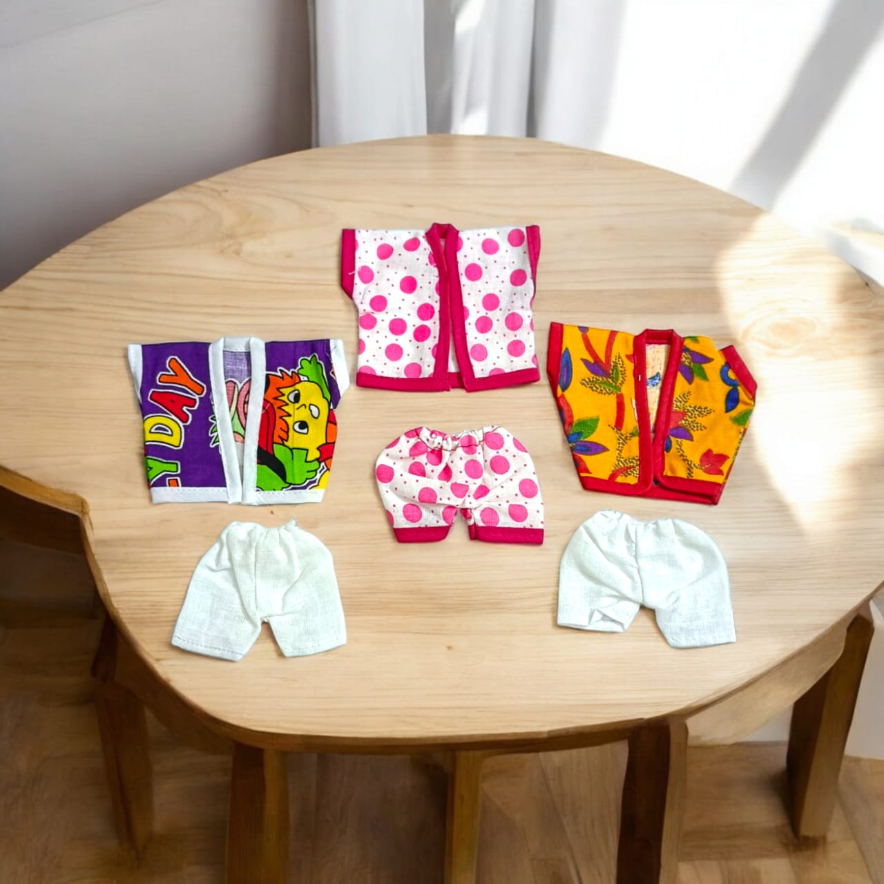 Set of 3 soft cotton night suits for Laddu Gopal, featuring Western designer patterns, perfect for Bal Gopal sizes 0-2.