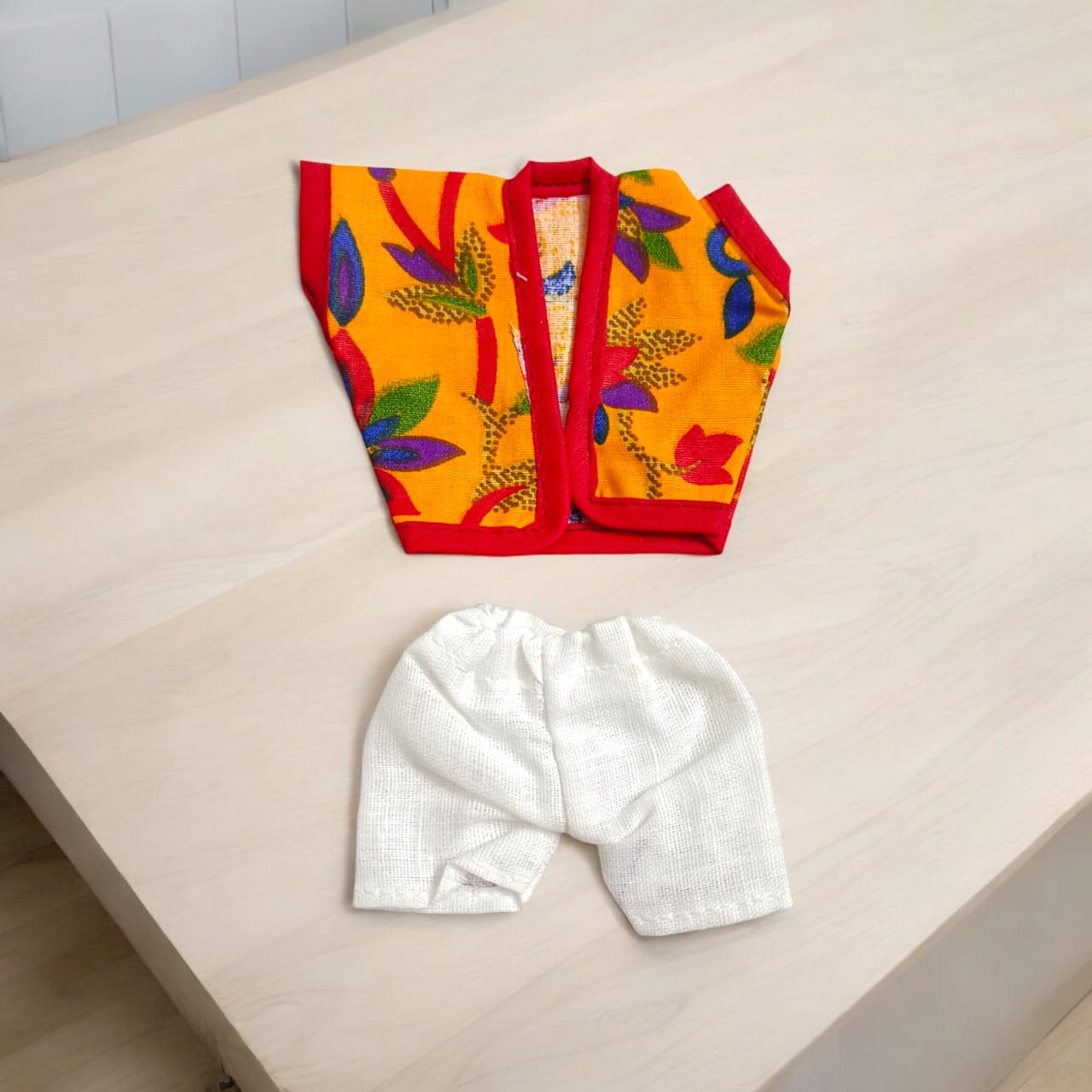 Set of 3 soft cotton night suits for Laddu Gopal, featuring Western designer patterns, perfect for Bal Gopal sizes 0-2.