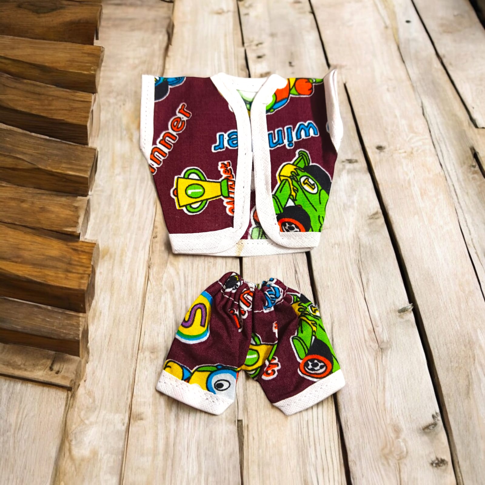 Set of 3 soft cotton night suits for Laddu Gopal, featuring Western designer patterns, perfect for Bal Gopal sizes 0-2.