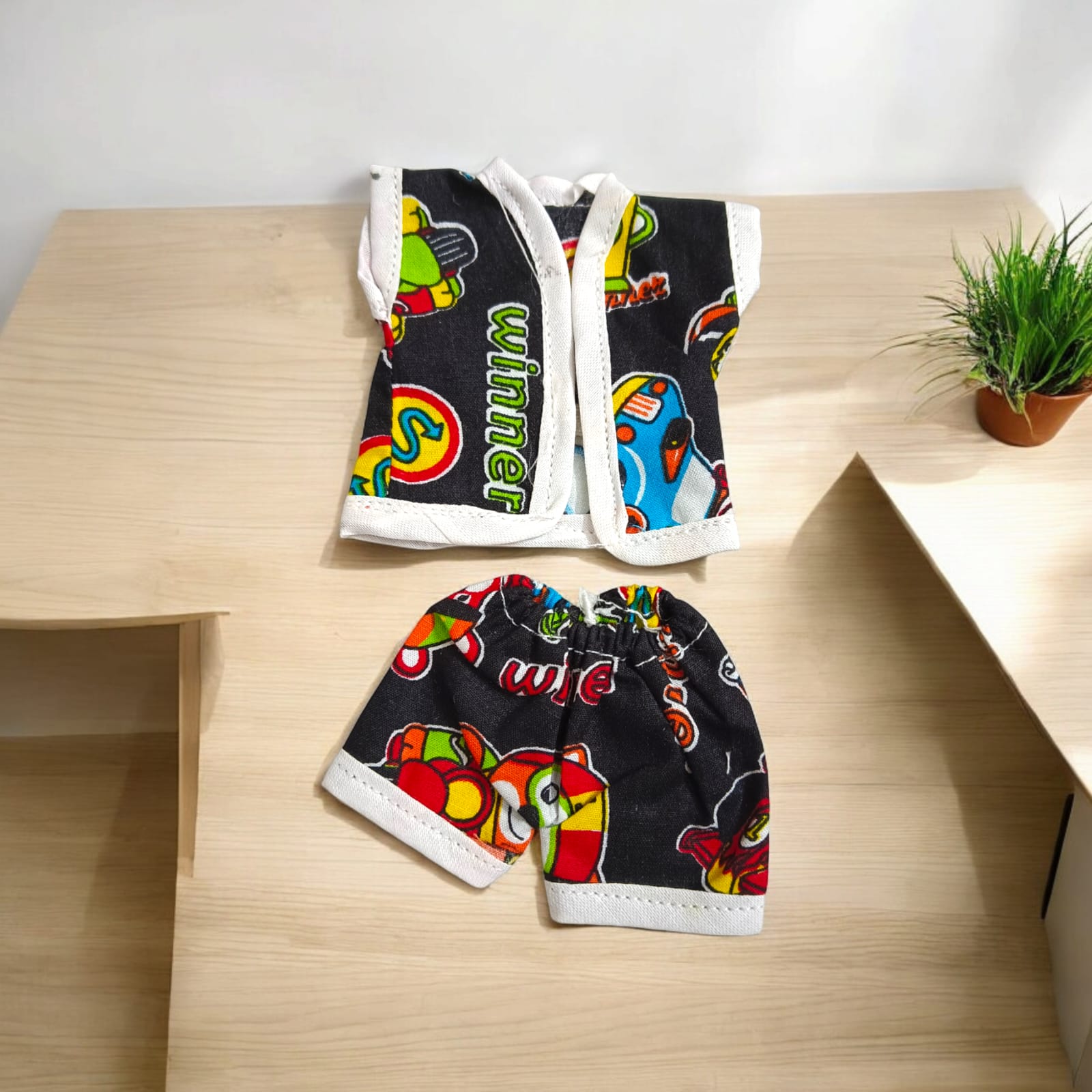 Set of 3 soft cotton night suits for Laddu Gopal, featuring Western designer patterns, perfect for Bal Gopal sizes 0-2.