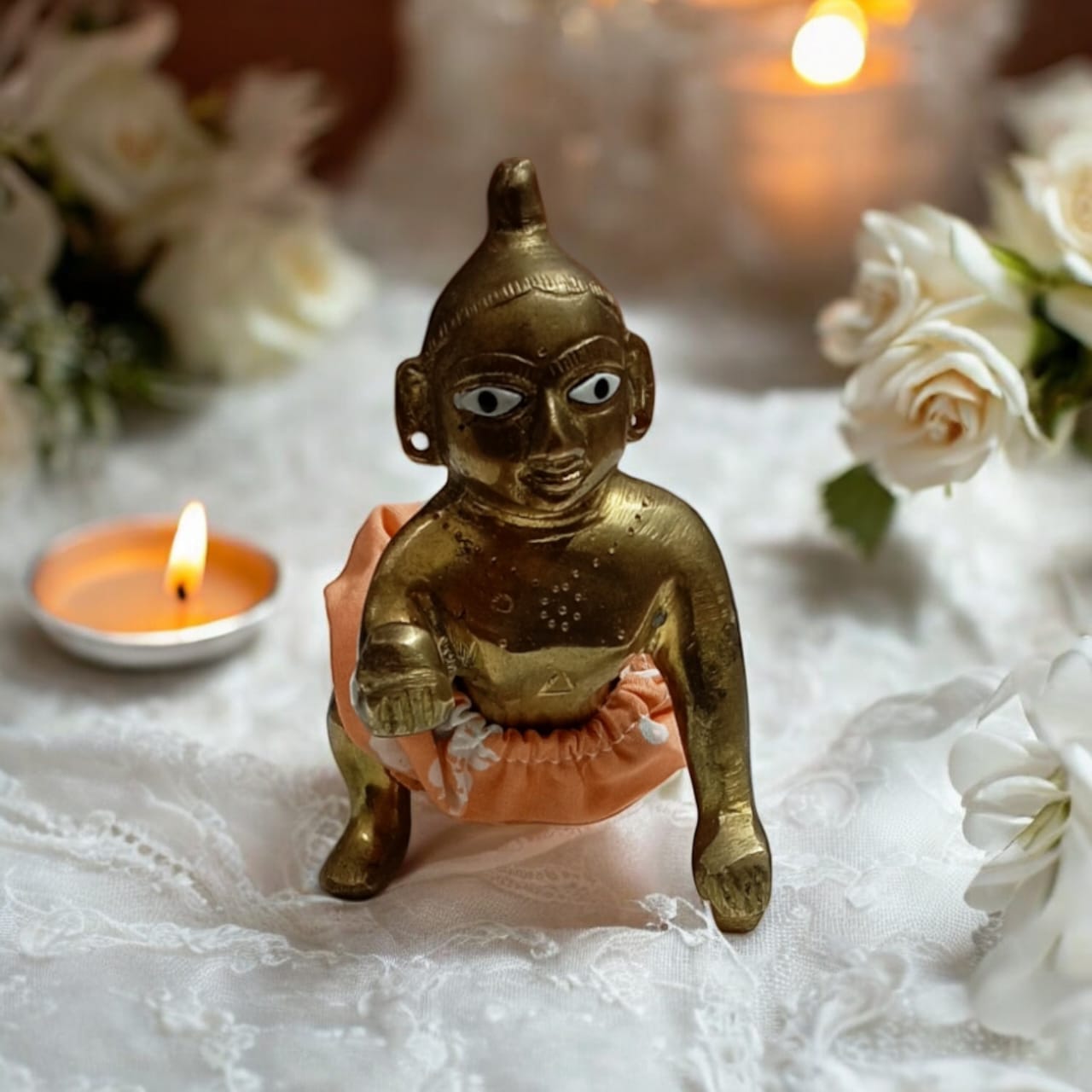 Set of 6 multi-color nickers for Laddu Gopal 5-6 No., comfortable night dress chaddi for Bal Gopal idols.