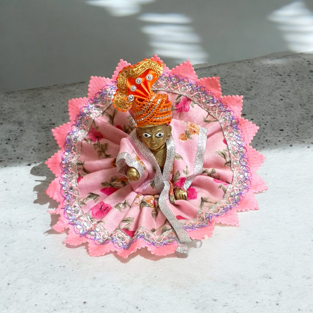 Set of 6 multi-color pagdis for Laddu Gopal Size 3 No., perfect for festive and daily decoration for Bal Gopal.