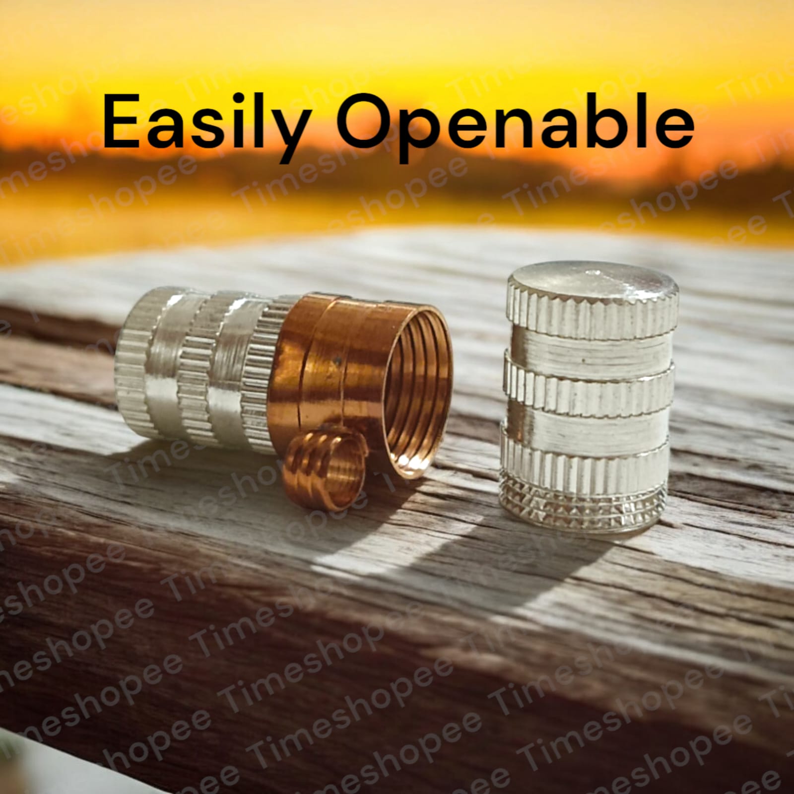 Set of Pure Copper and Silver taweezes with Bhojpatra sheet, displayed elegantly on a neutral background