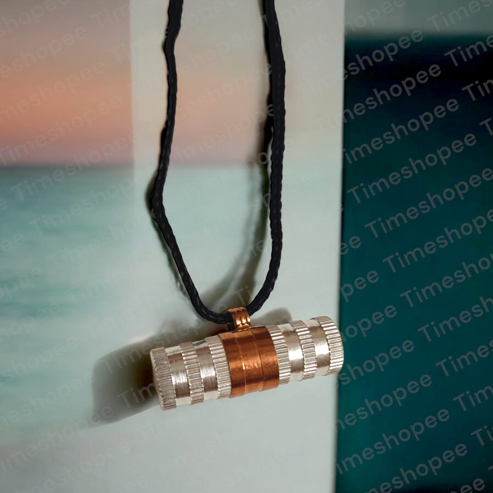 Set of Pure Copper and Silver taweezes with Bhojpatra sheet, displayed elegantly on a neutral background