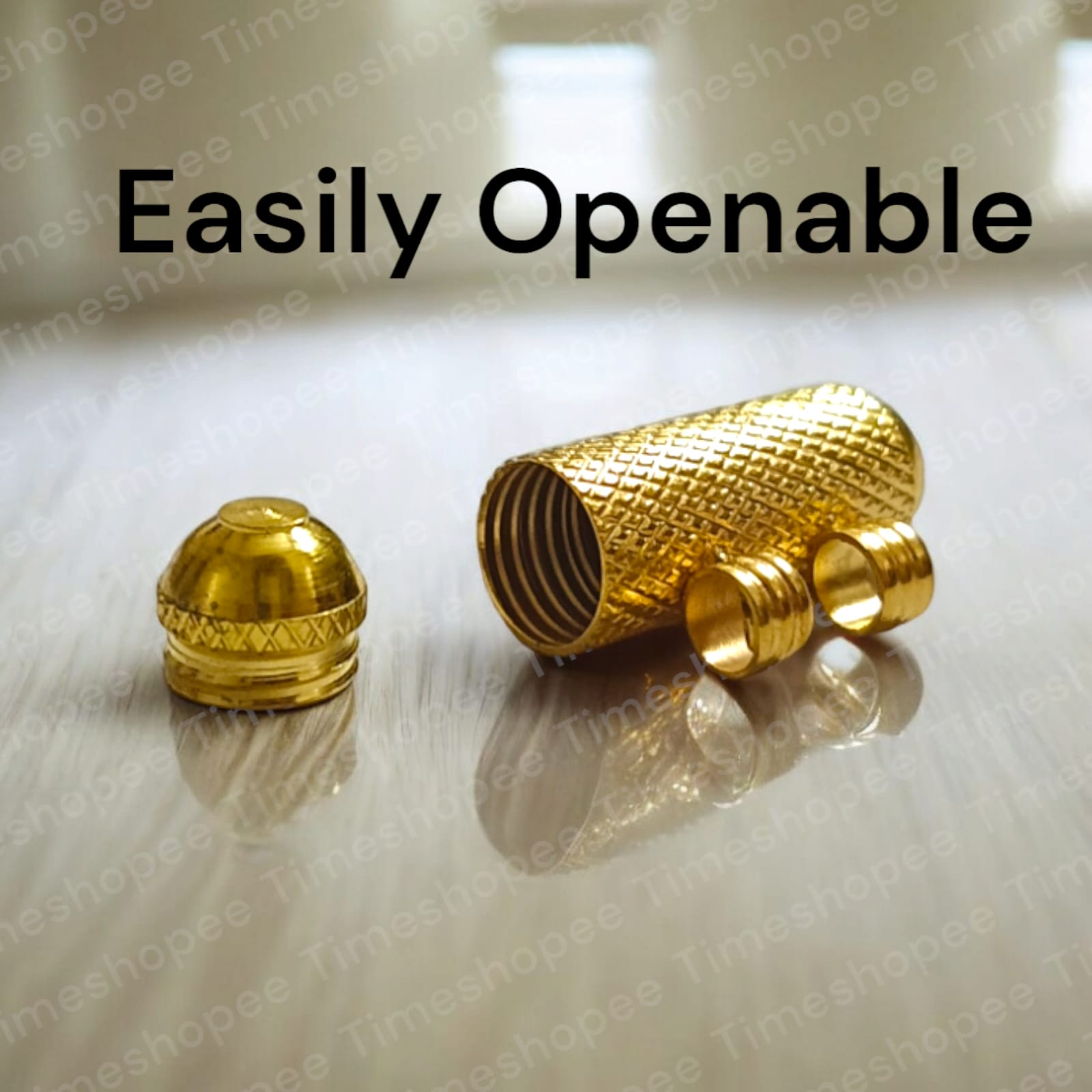 Set of Pure Golden metal taweezes with Bhojpatra sheet, displayed elegantly on a neutral background