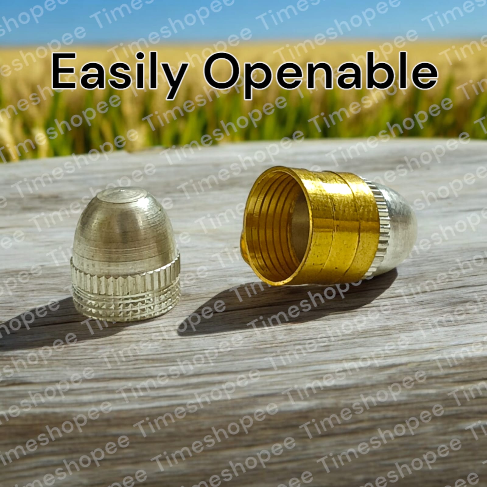 Set of five Pure Brass and Silver Metal Taweez amulets, 22mm each, with a free Bhojpatra sheet. The taweez feature golden and silver colors and an easily openable design.