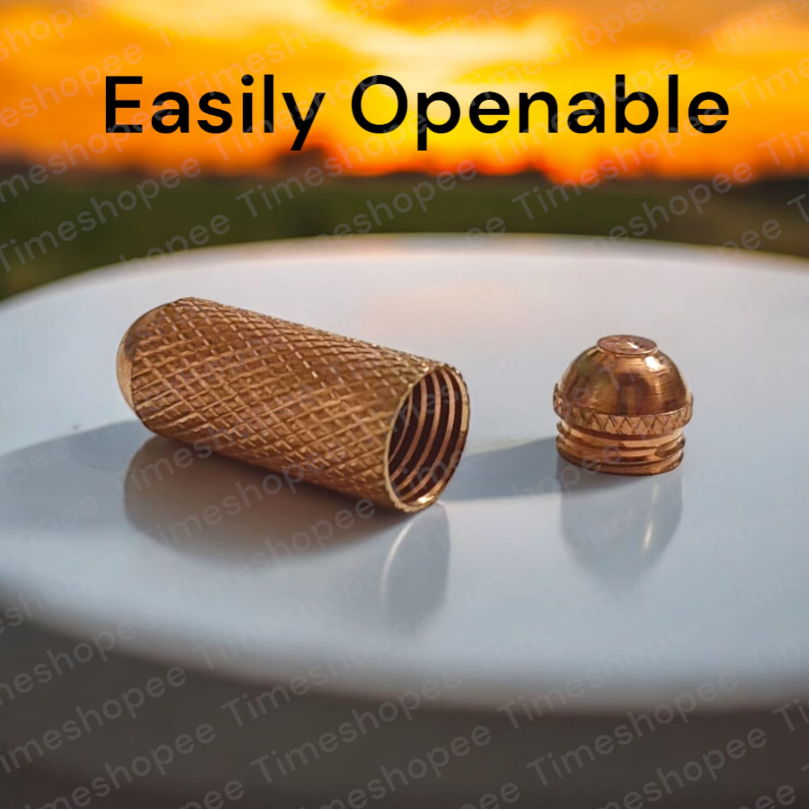 Set of five Pure Copper Metal Taweez amulets, each 21.3mm in diameter, with a free Bhojpatra sheet. Features a warm copper color and easily openable design.