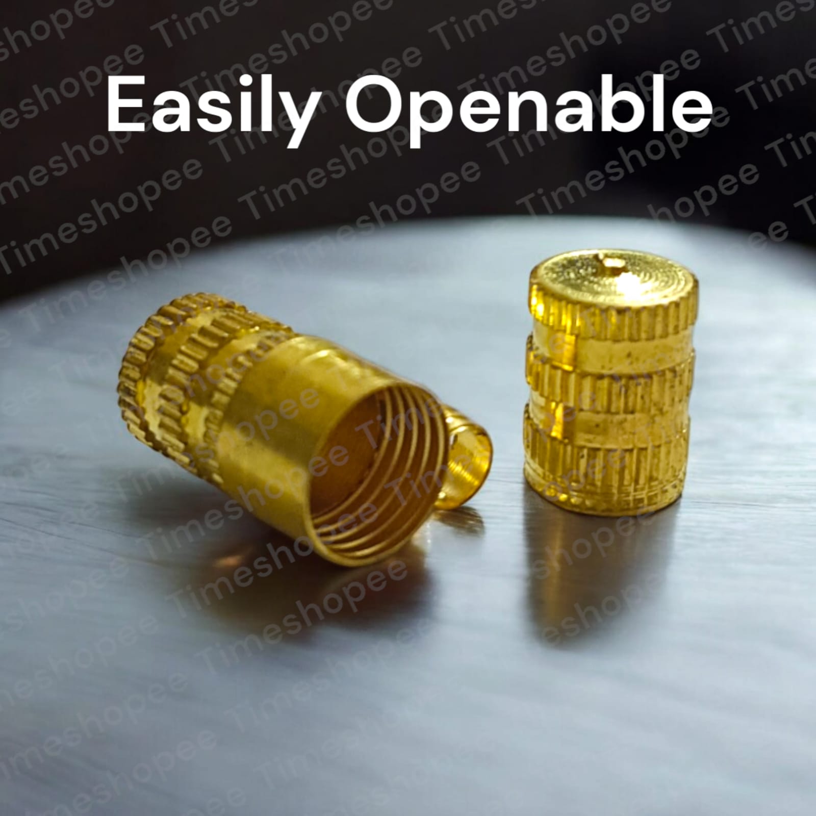 Set of five Pure Golden Metal Taweez amulets, each 21mm in diameter, with a free Bhojpatra sheet. Features a radiant golden color and easily openable design.