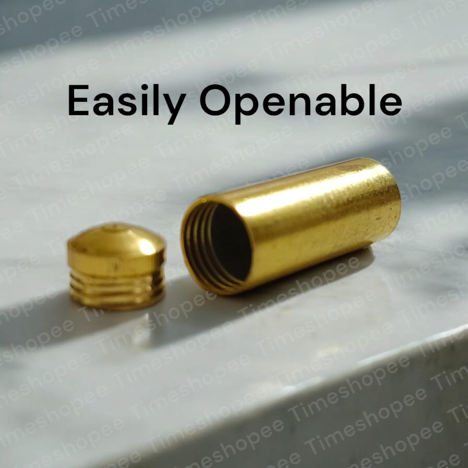 Set of five pure brass taweez amulets in golden color with a Bhojpatra sheet, highlighting their elegant design and spiritual purpose.