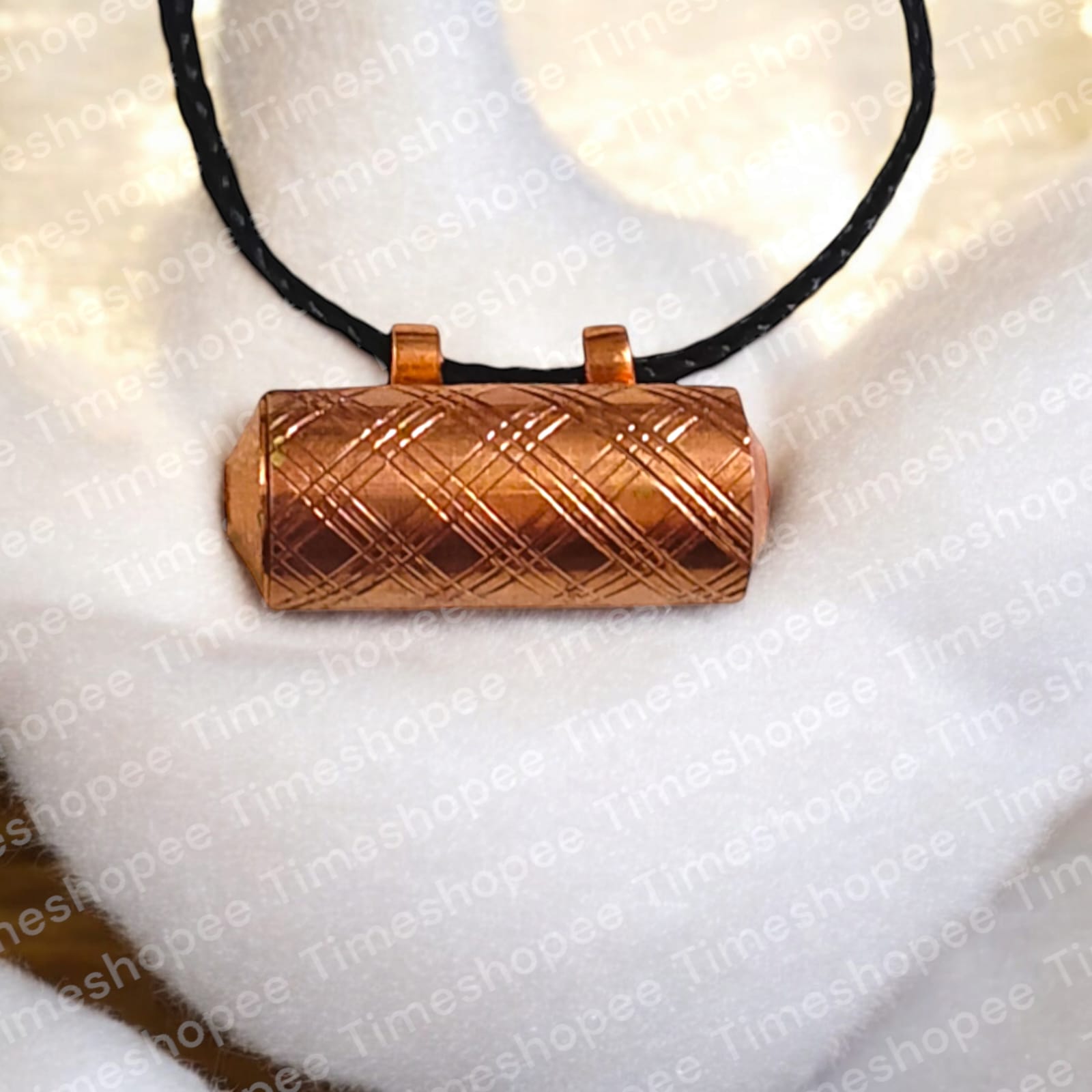 Set of five pure copper taweez amulets, available in small (22mm) and big (23mm) sizes, with a free Bhojpatra sheet, showcasing their elegant design and spiritual benefits.