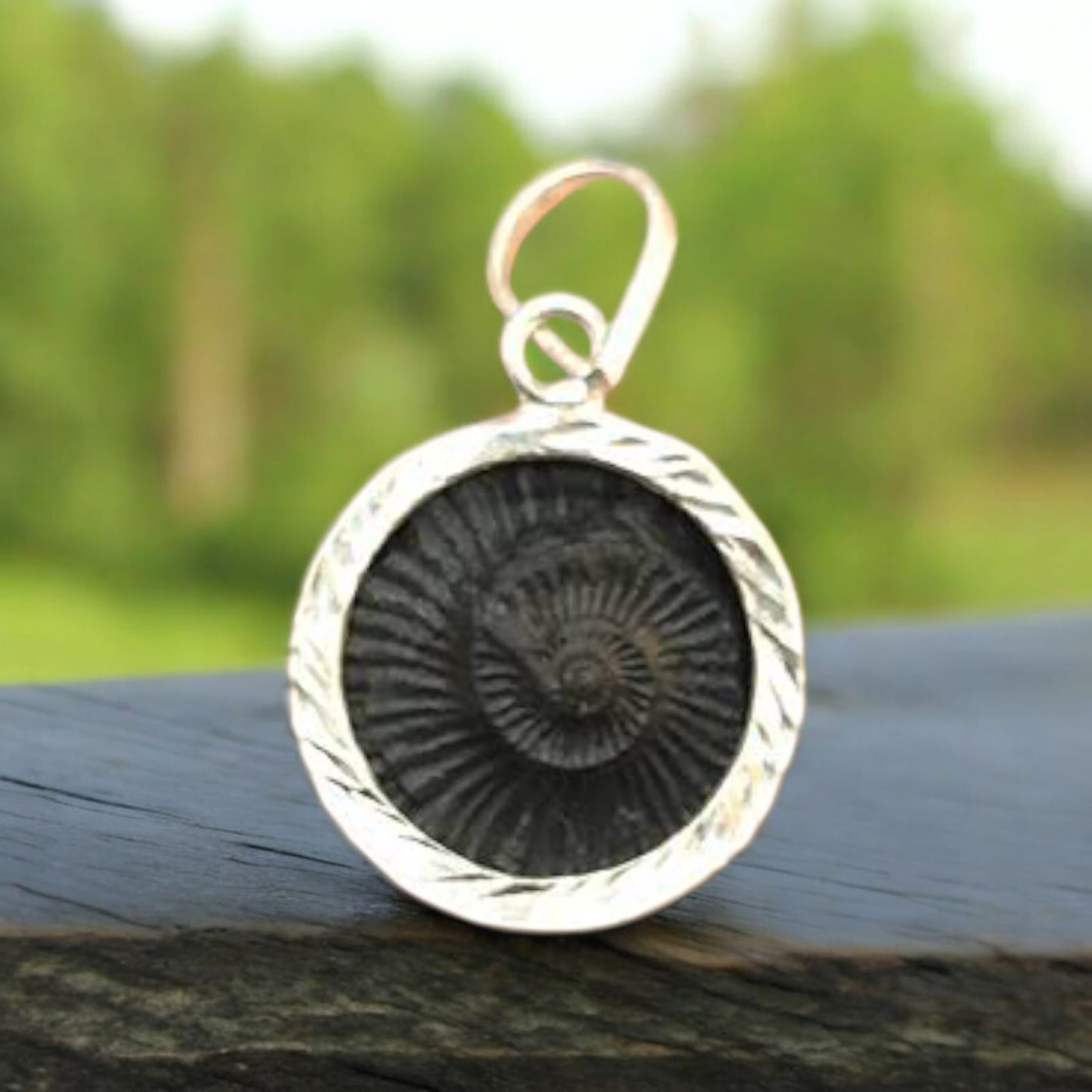 Shaligram Pendent | Shaligram Locket Silver Pendent | Lab Certified | Timeshopee