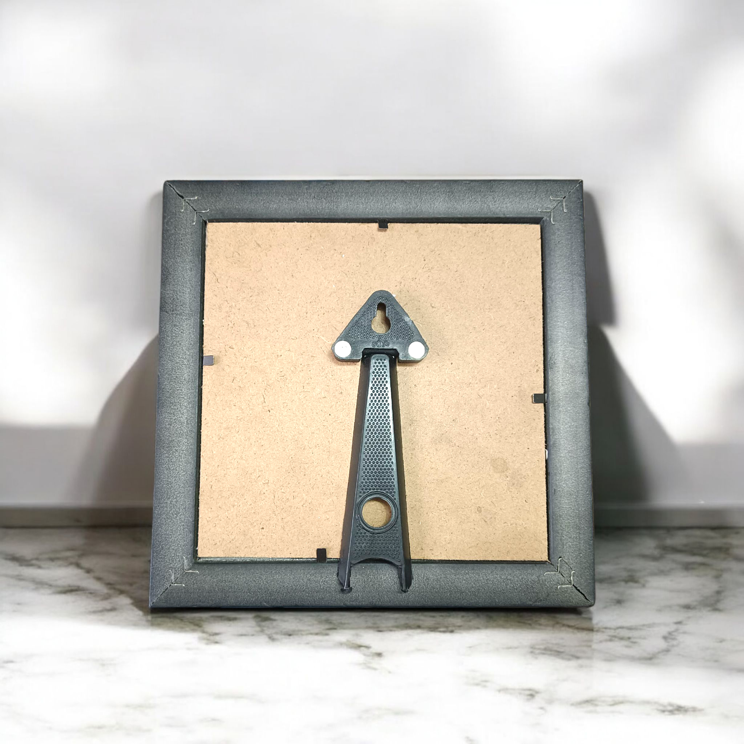 Shree Yantra on Raw Pyrite Wall Frame – 7x7 Inch Wooden Vastu Photo Frame for Home, Office, and Pooja Room Decor