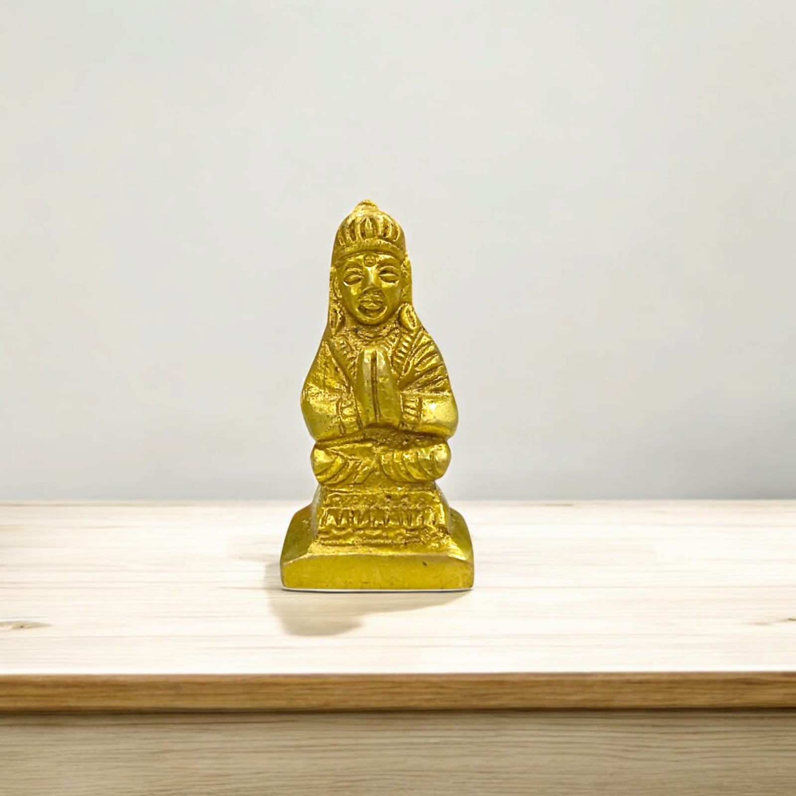 Small Parvati Mata Murti in pure brass, ideal for home altars and meditation, available at Timeshopee.