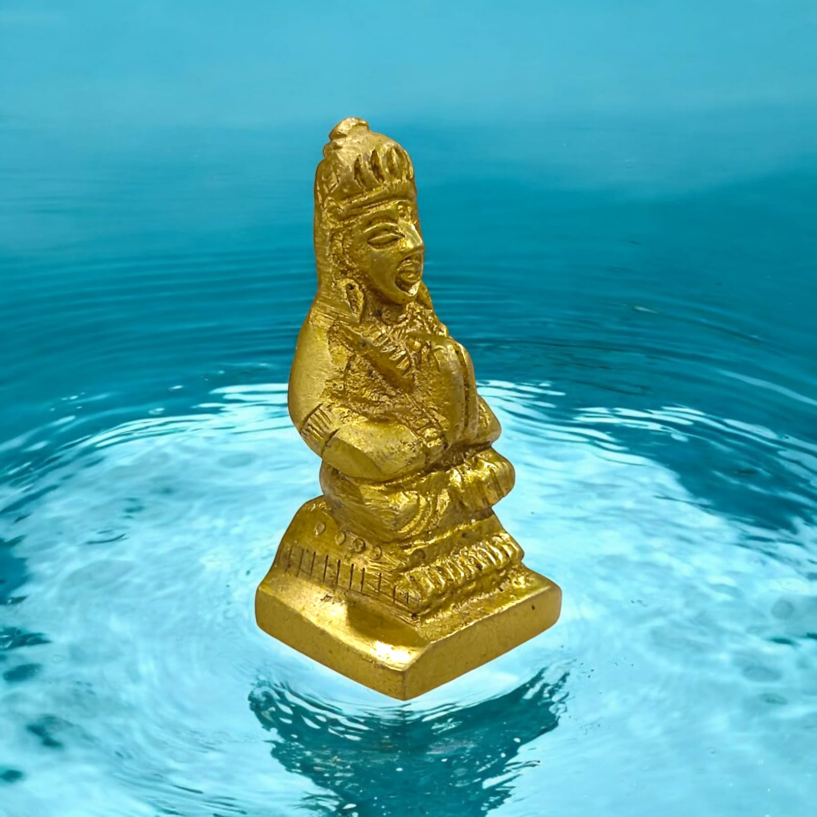 Small Parvati Mata Murti in pure brass, ideal for home altars and meditation, available at Timeshopee.