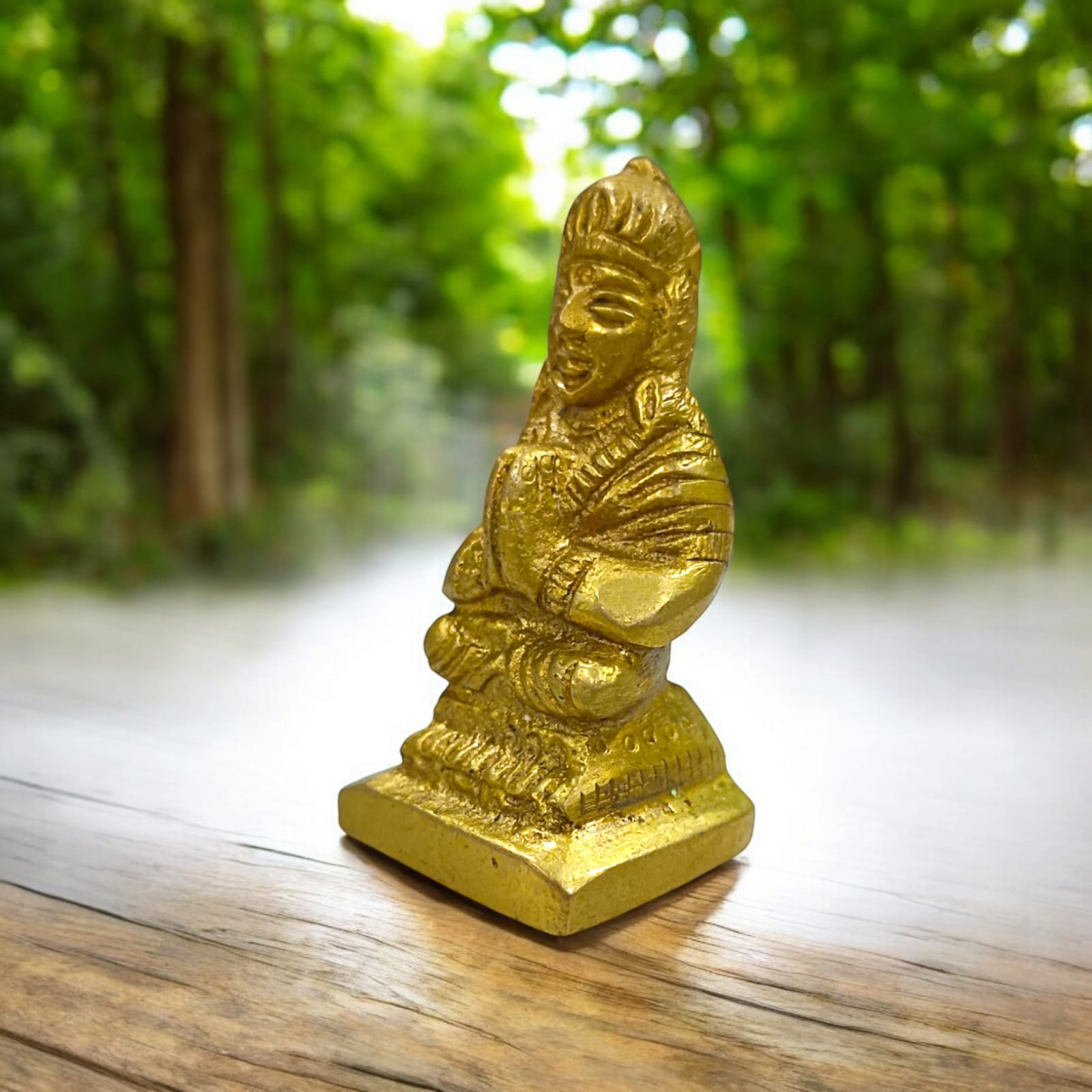Small Parvati Mata Murti in pure brass, ideal for home altars and meditation, available at Timeshopee.