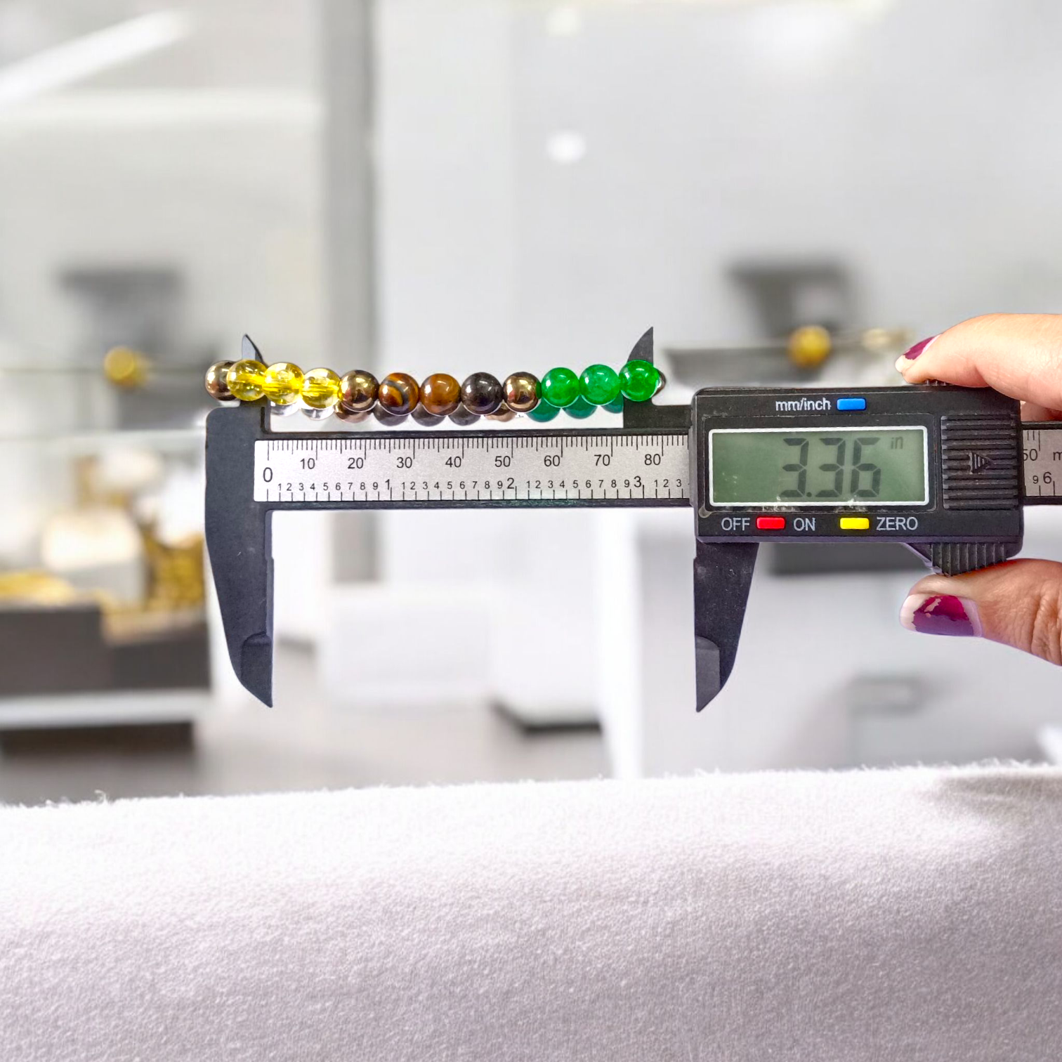 Spiritual Money Magnet Bracelet with 8mm Lab Certified Magnetic Beads on a stretchable band, ideal for meditation and daily wear