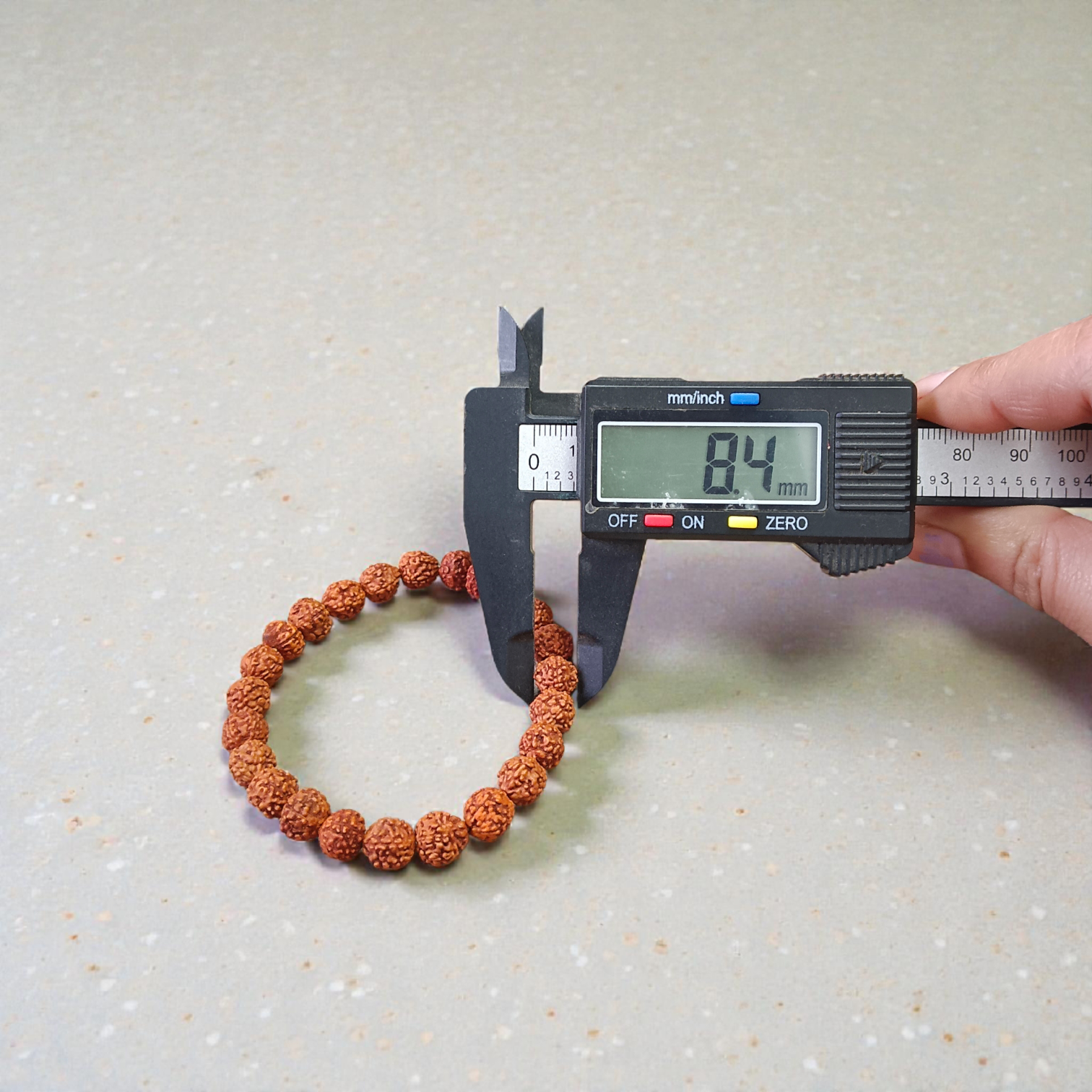 Stretchable 5 Mukhi Rudraksha Bracelet made with 8MM certified beads, ideal for daily spiritual wear