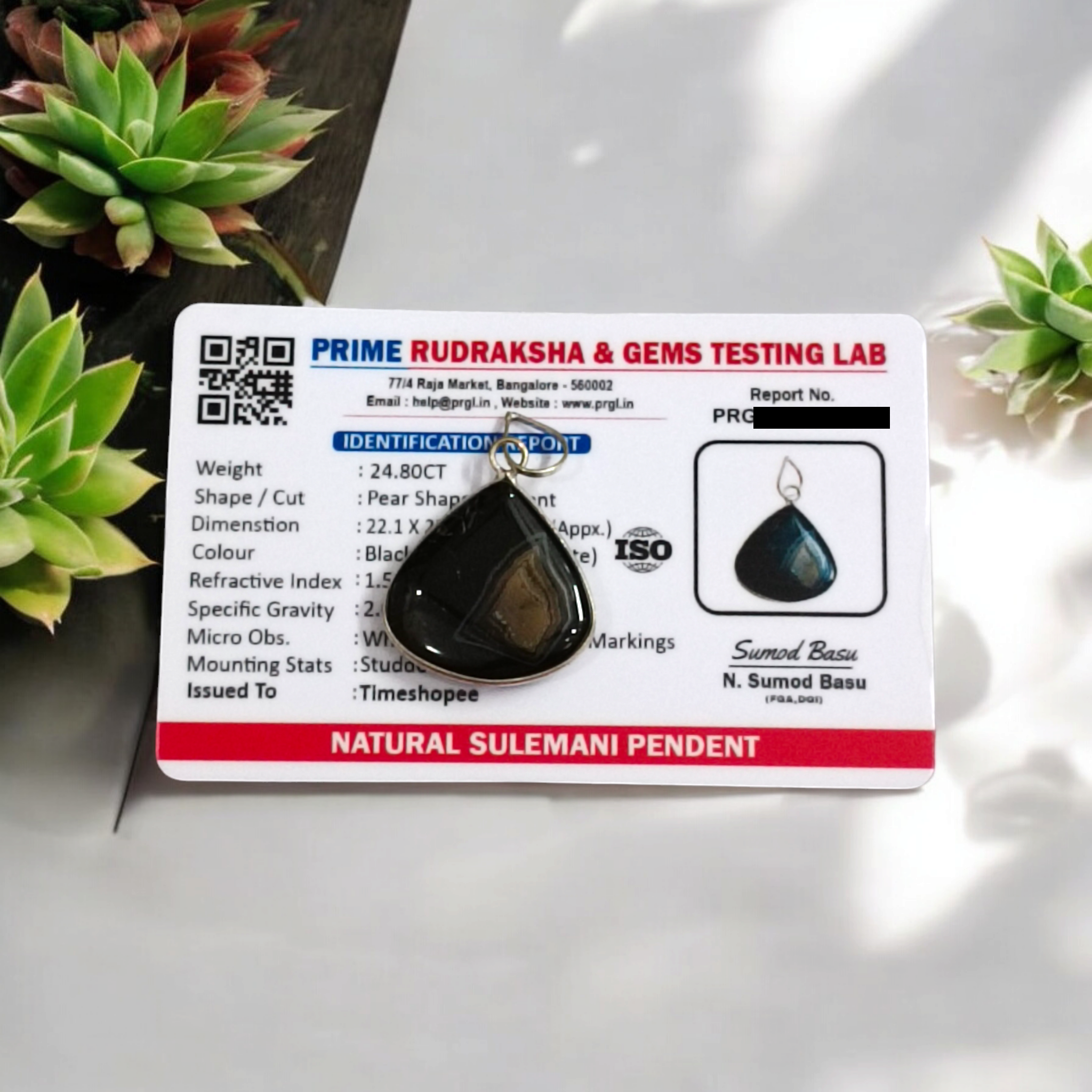 Sulemani Hakik Pendant with Thread | Lab Certified | Timeshopee