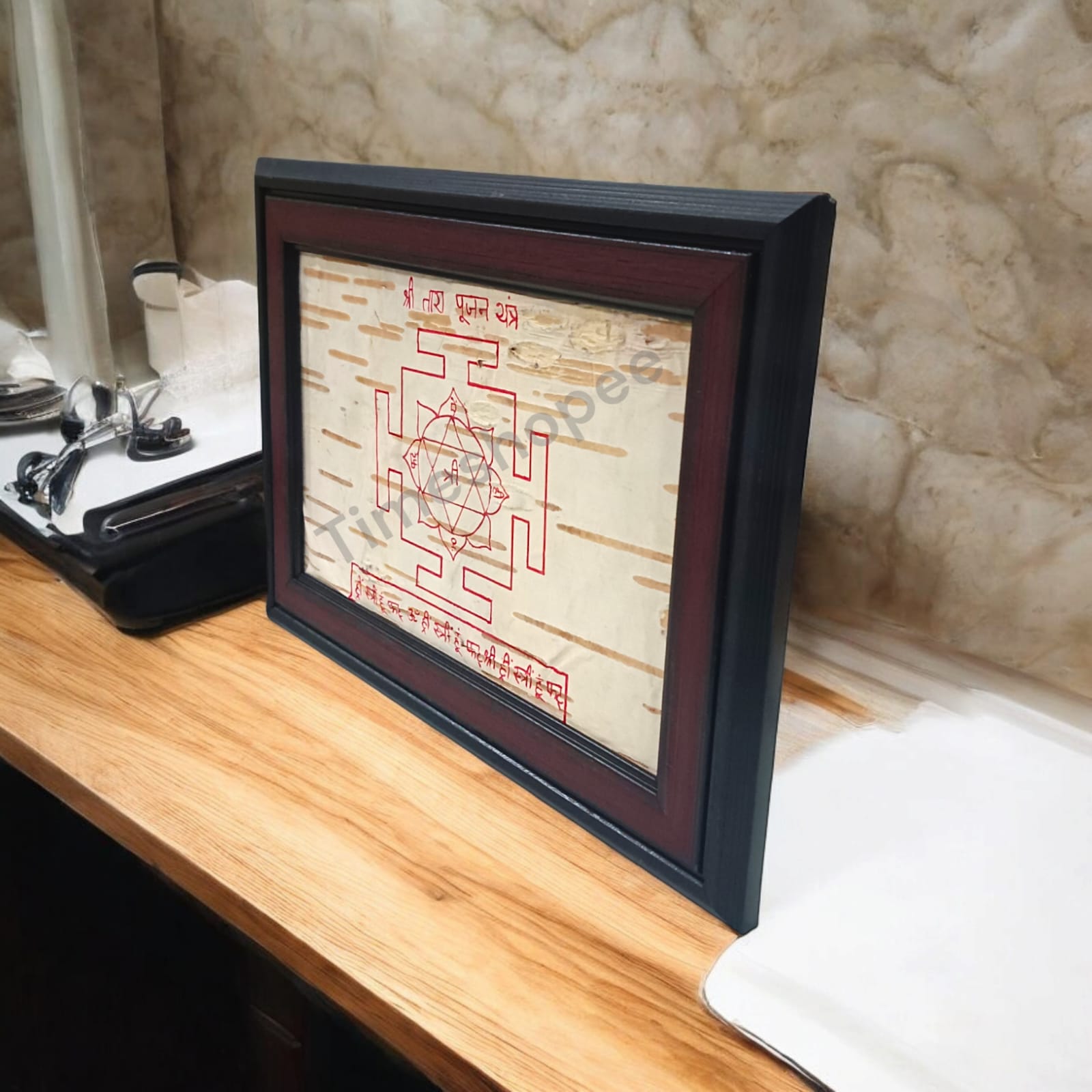 Tara Pujan Yantra on Bhojpatra, Handmade Shri Tara Pujan Yantra from Timeshopee