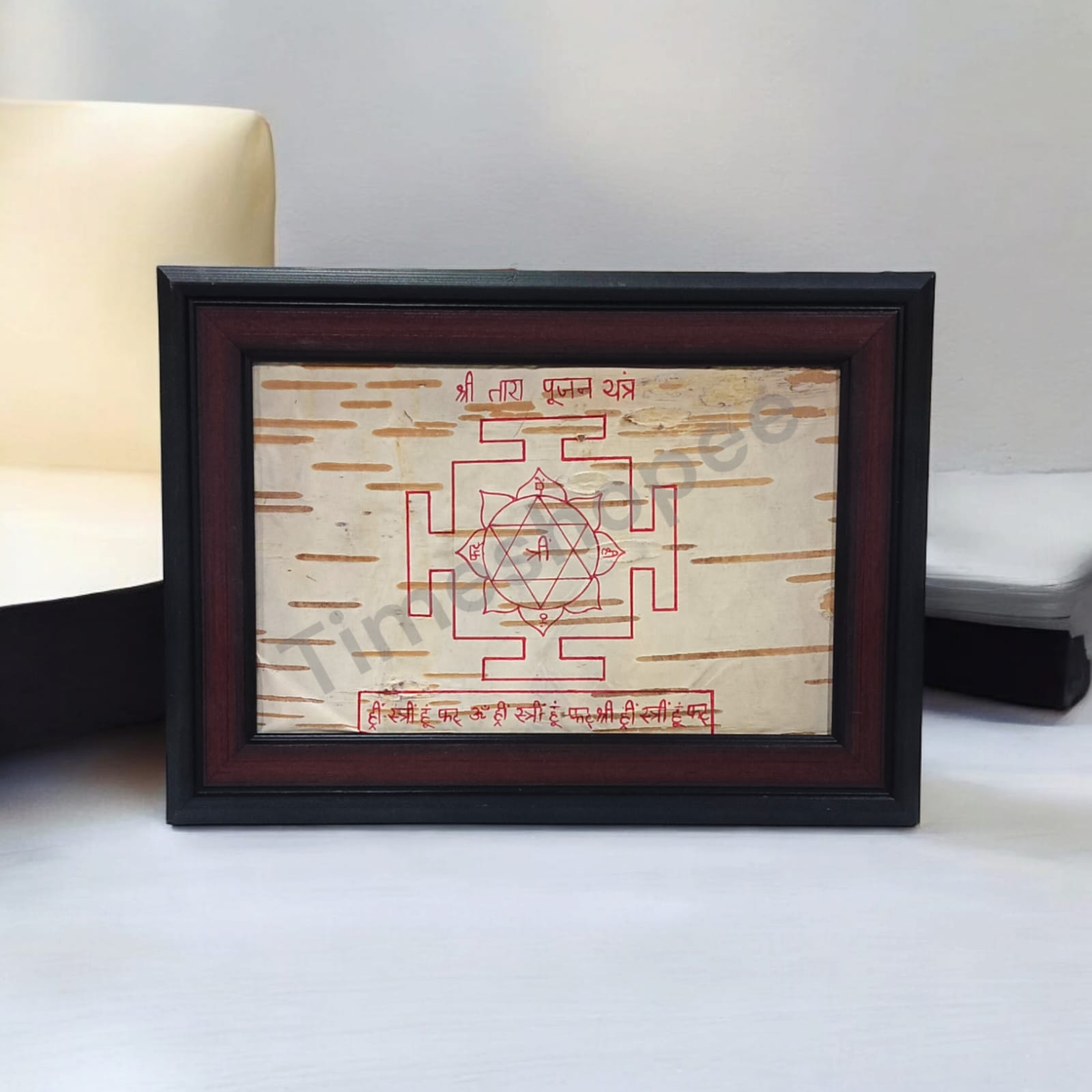 Tara Pujan Yantra on Bhojpatra, Handmade Shri Tara Pujan Yantra from Timeshopee