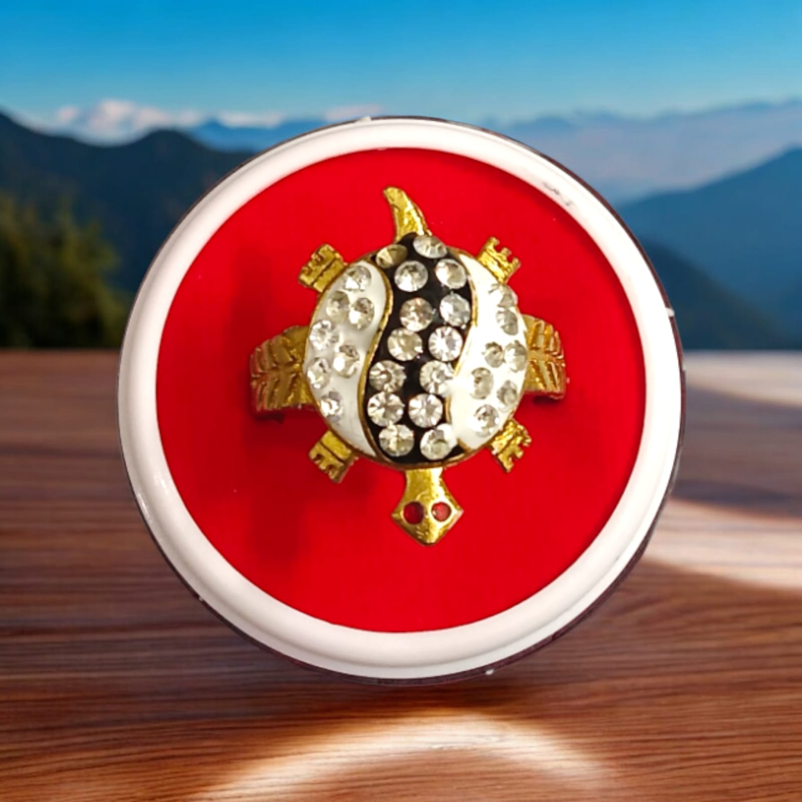 Tortoise Ring – Kachua ki Anguthi | Silver & Brown with Stylish Zircon Diamond Design | Timeshopee