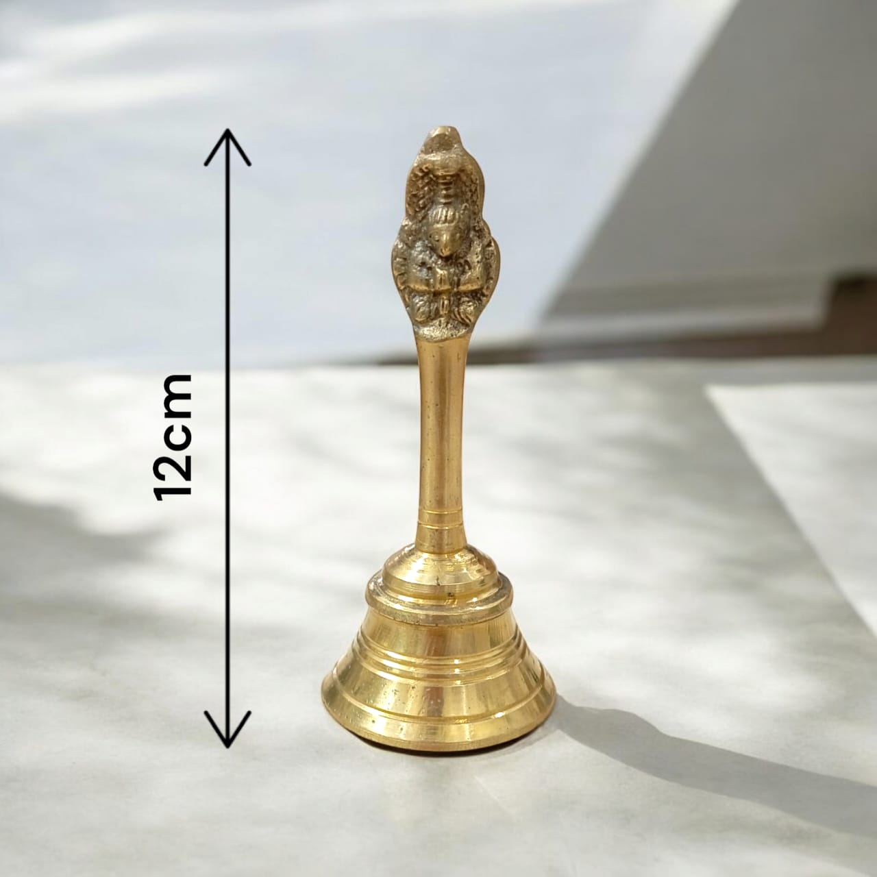 Traditional Brass Pooja Bell (Ghanti) for Temple, available at Timeshopee.